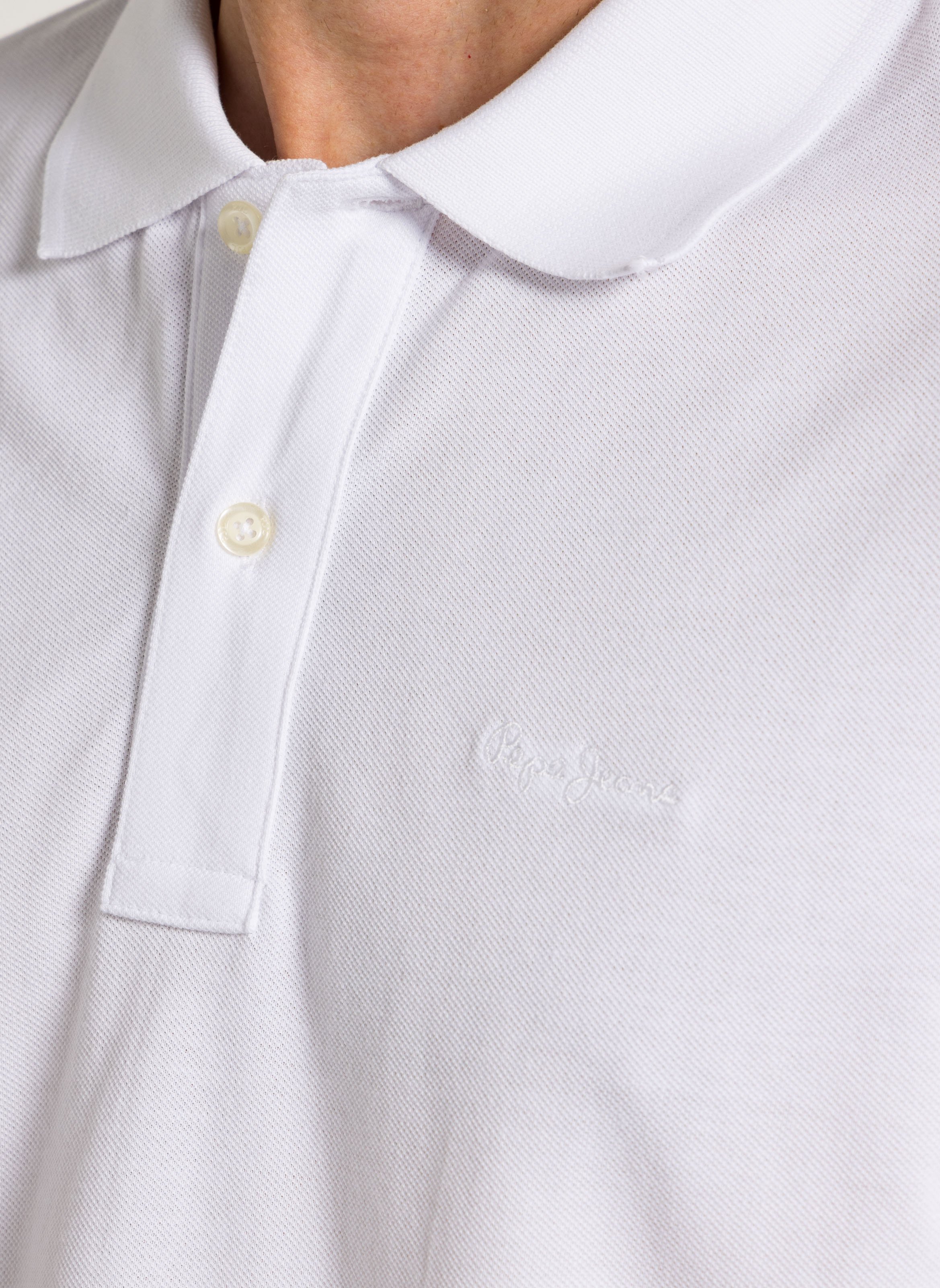Embroidered cotton polo shirt PEPE JEANS White