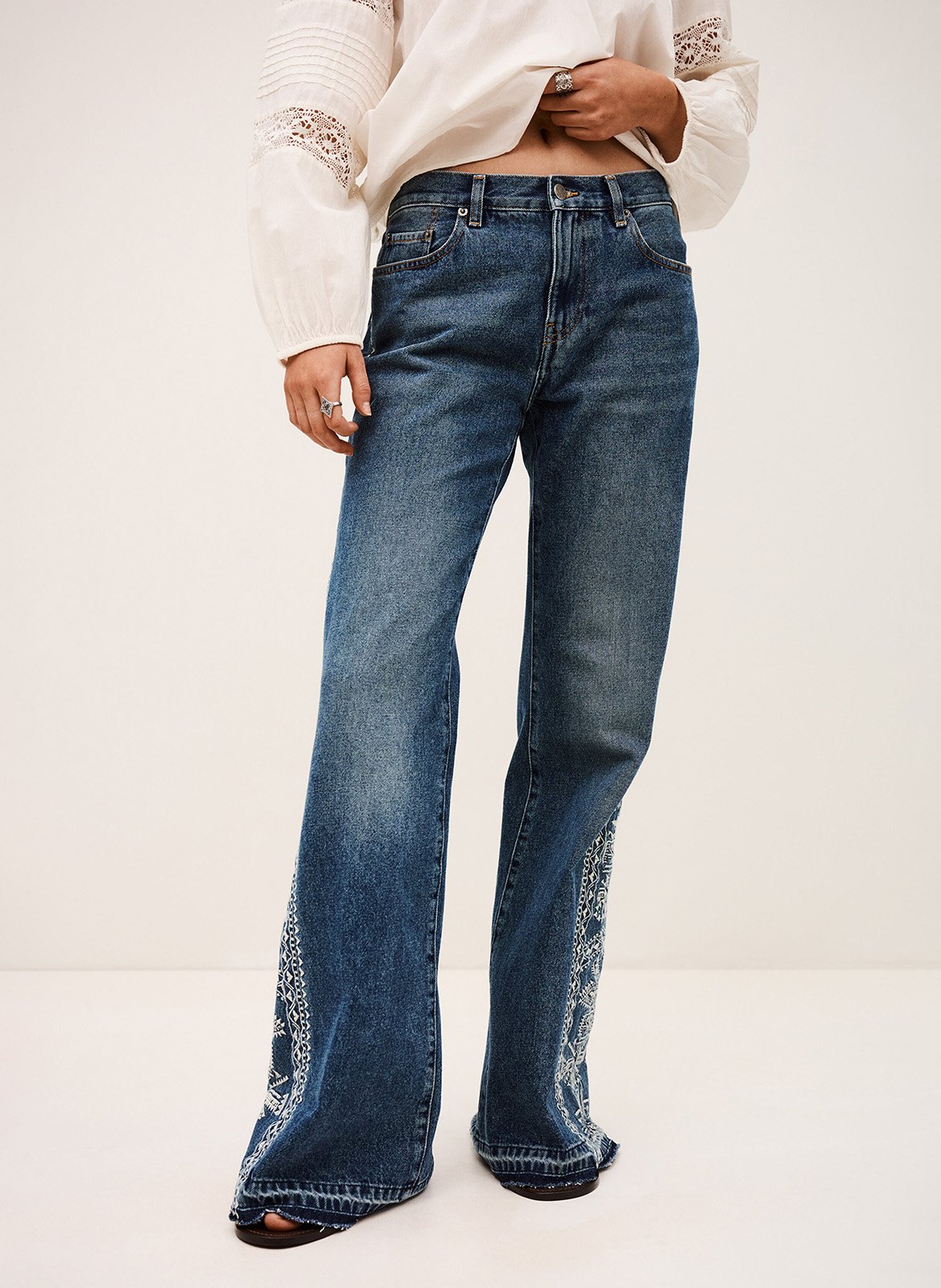 Boot-cut cotton jeans BA&SH Raw denim