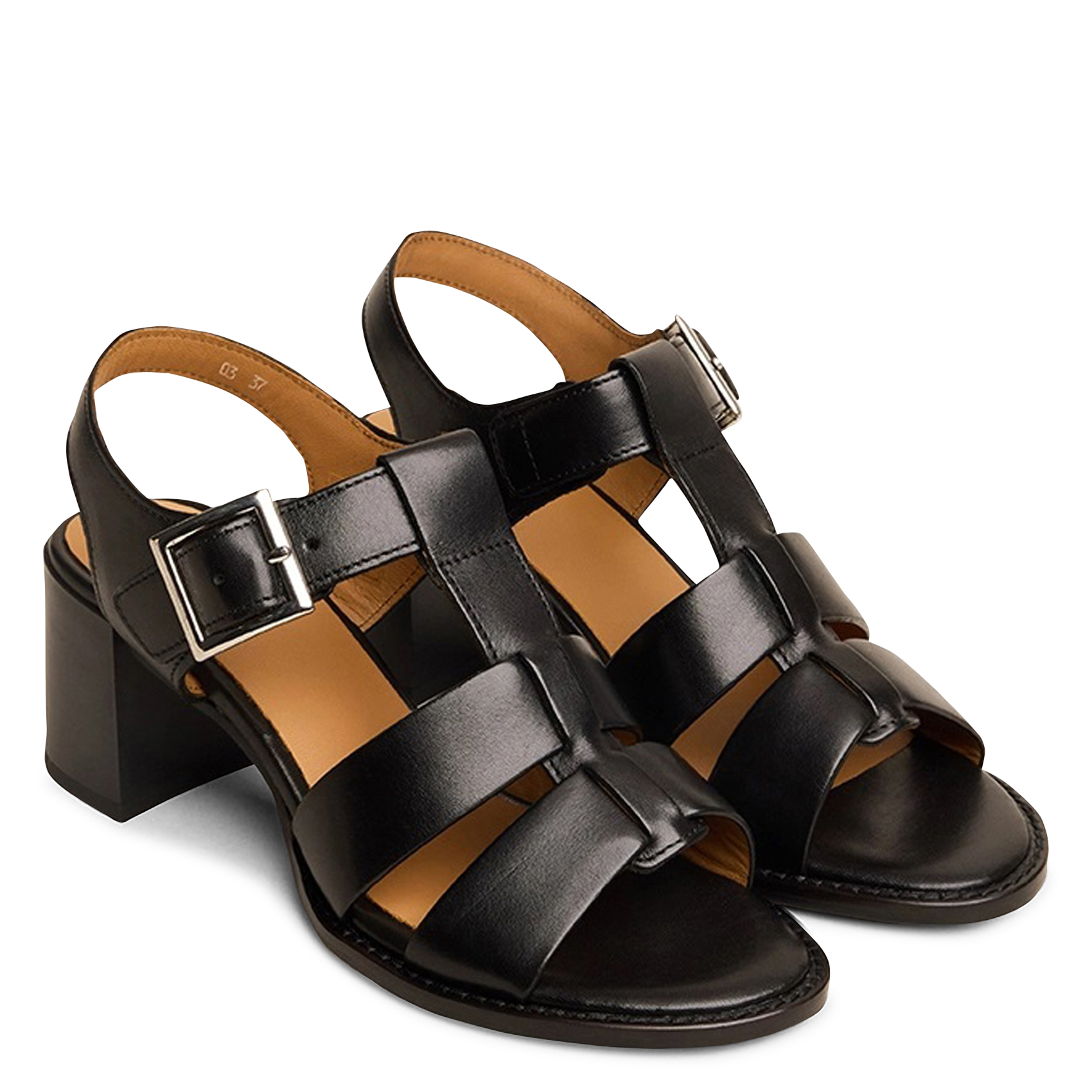 Alice heeled leather sandals JONAK Black