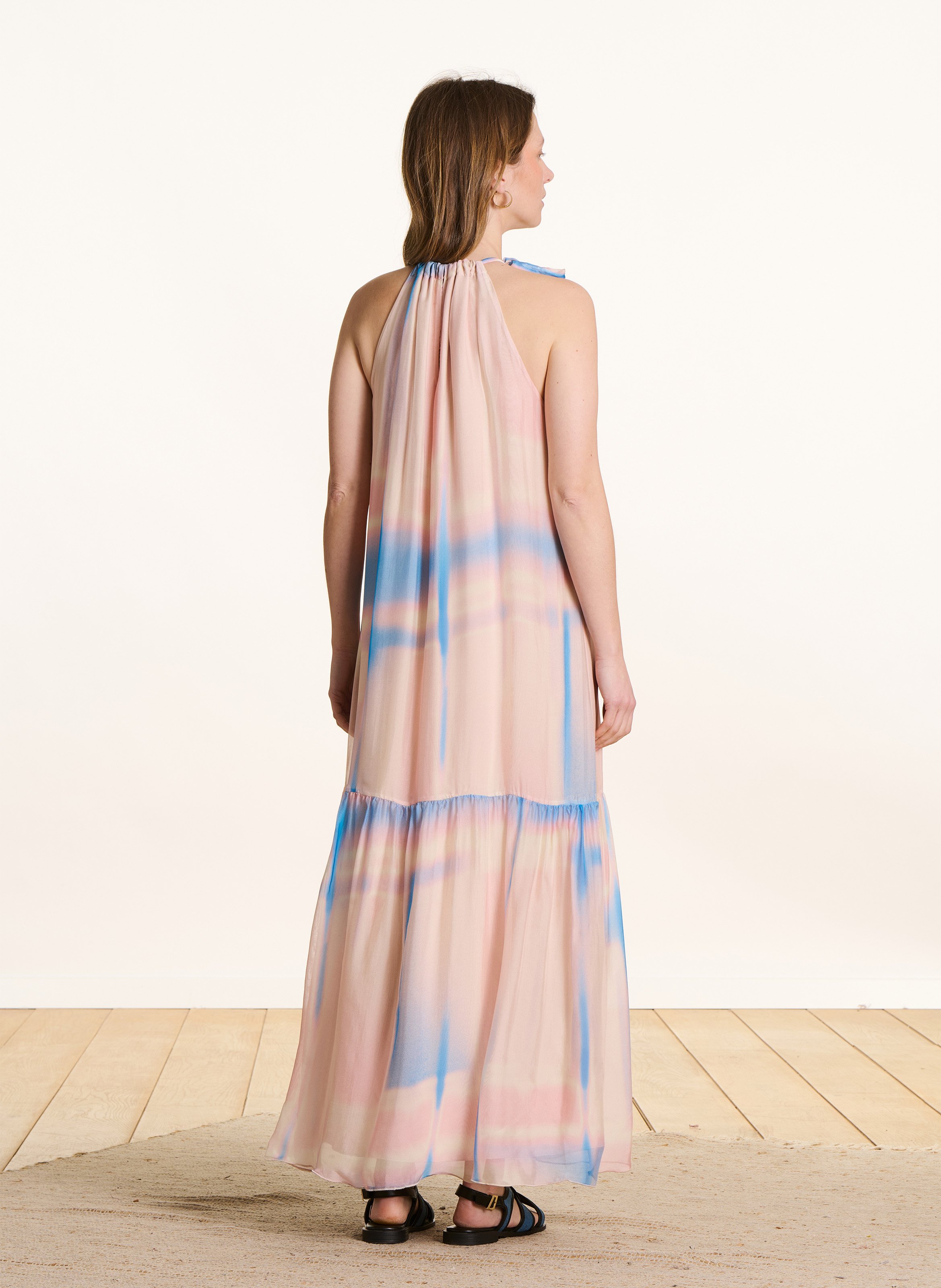 Robe longue ample LA FEE MARABOUTEE Rose