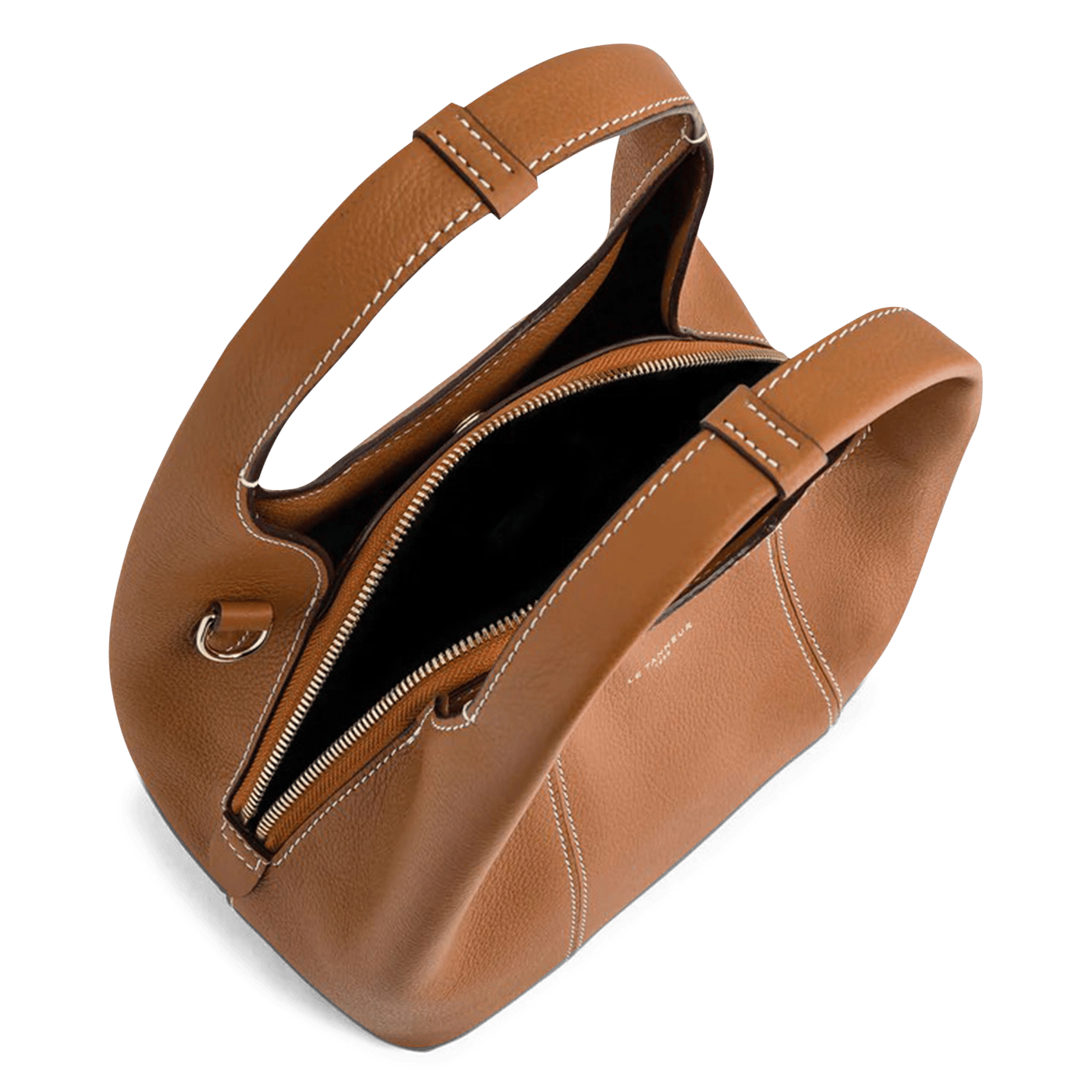 Grained leather shoulder bag LE TANNEUR Brown