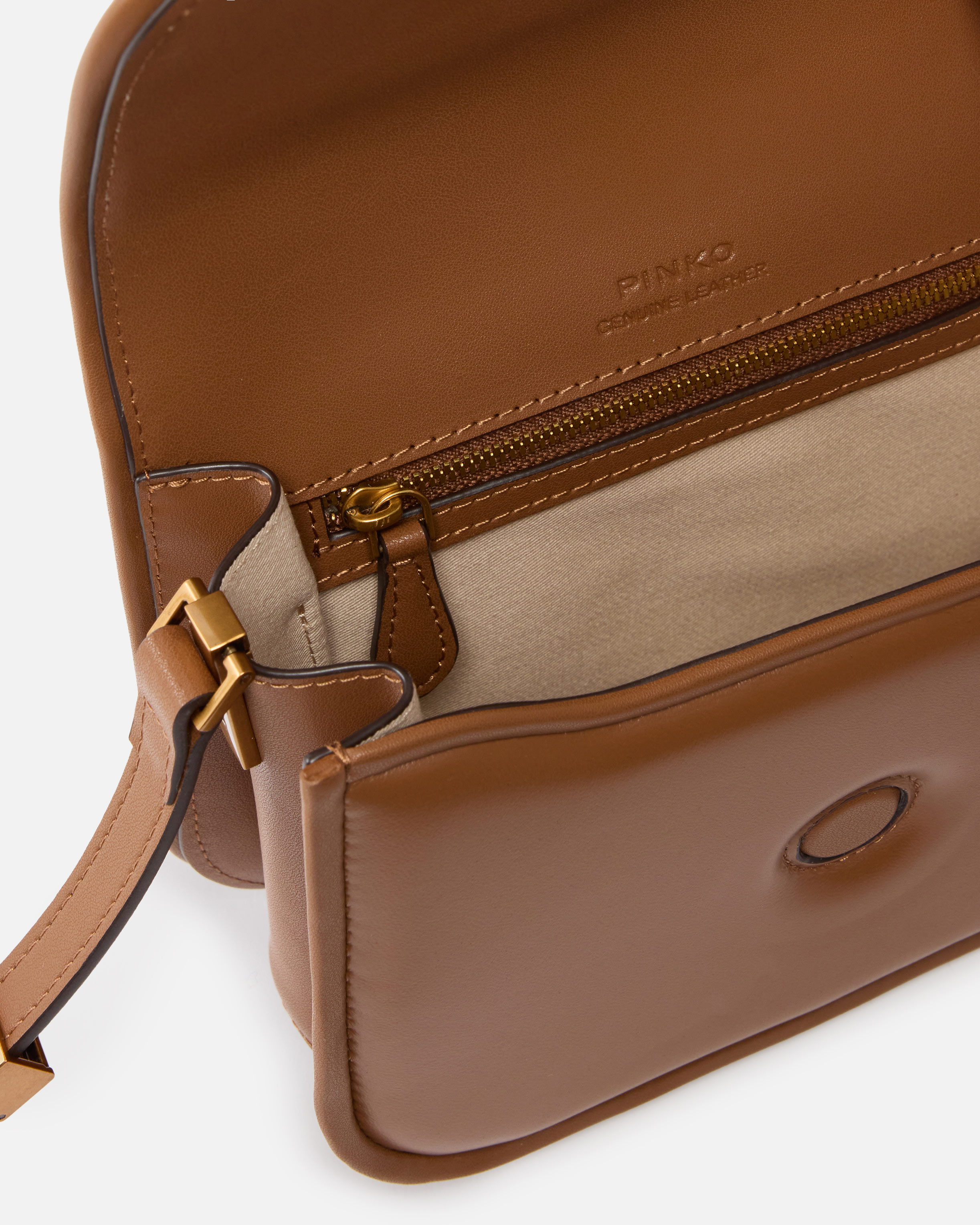 Sac moyen à épaule love bag box en cuir nappa PINKO Marron