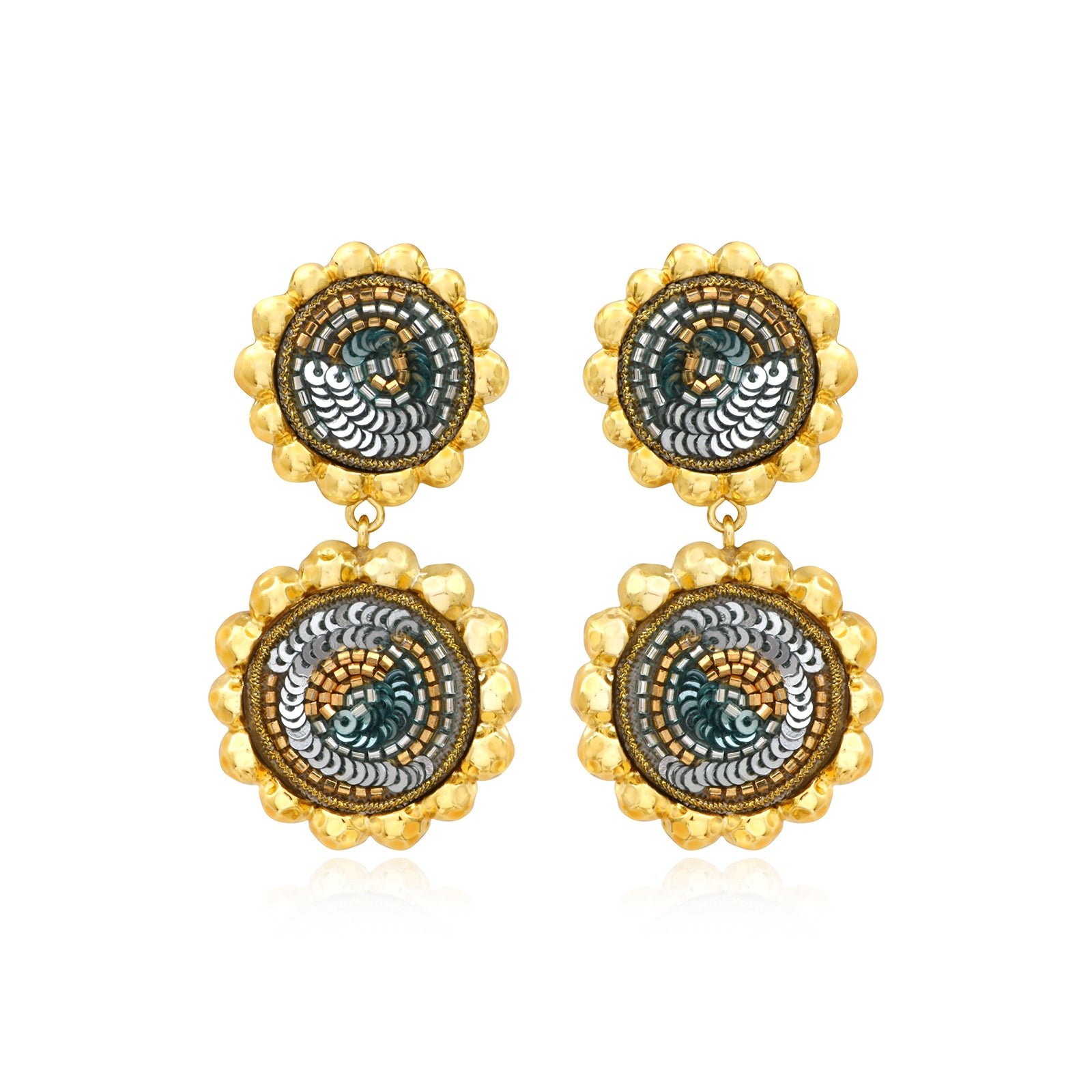 Boucles d'oreilles clip angèle pendantes rondes SATELLITE PARIS