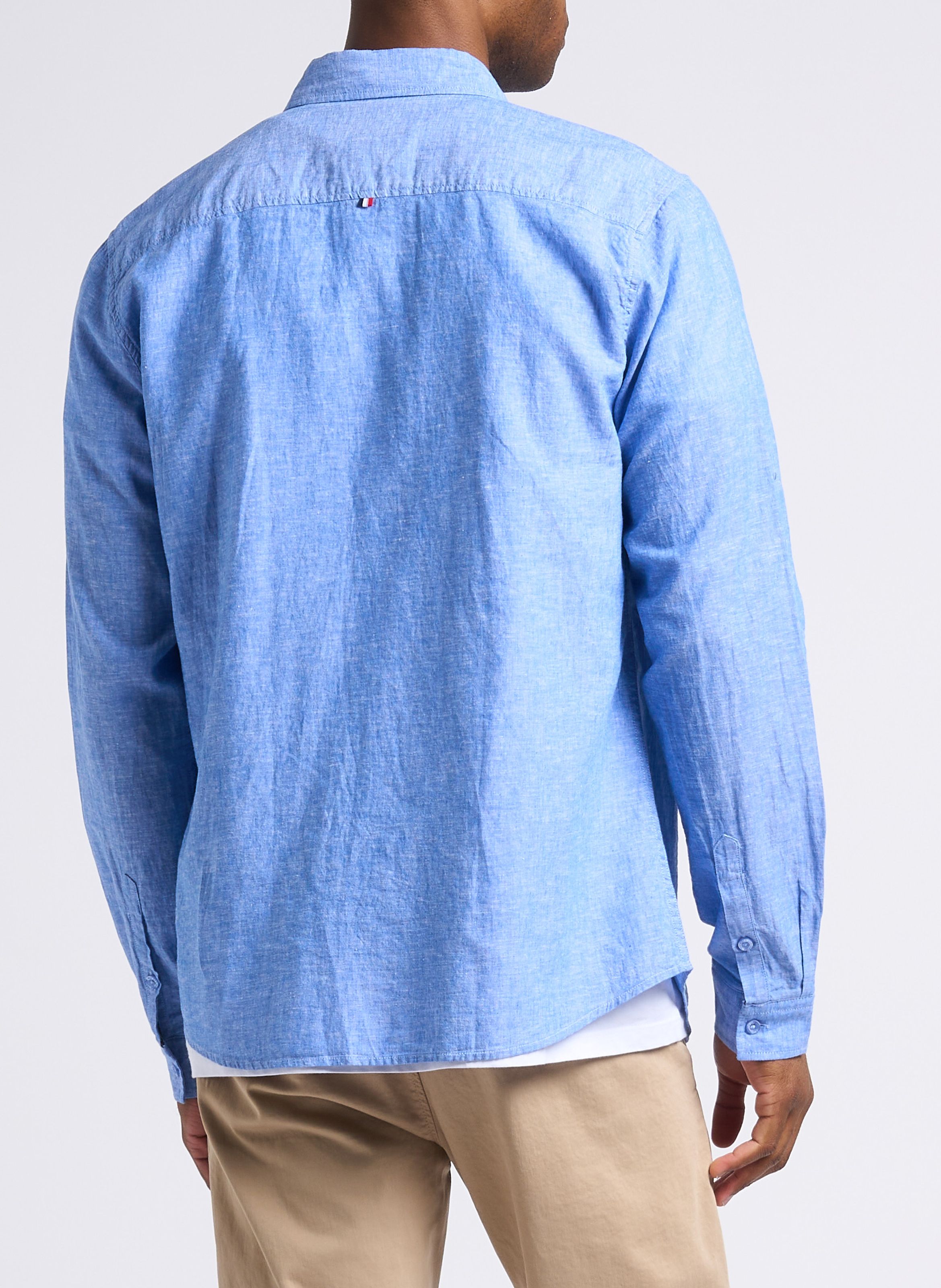 Regular-Fit-Hemd aus Leinen und Baumwolle LE TEMPS DES CERISES Blau