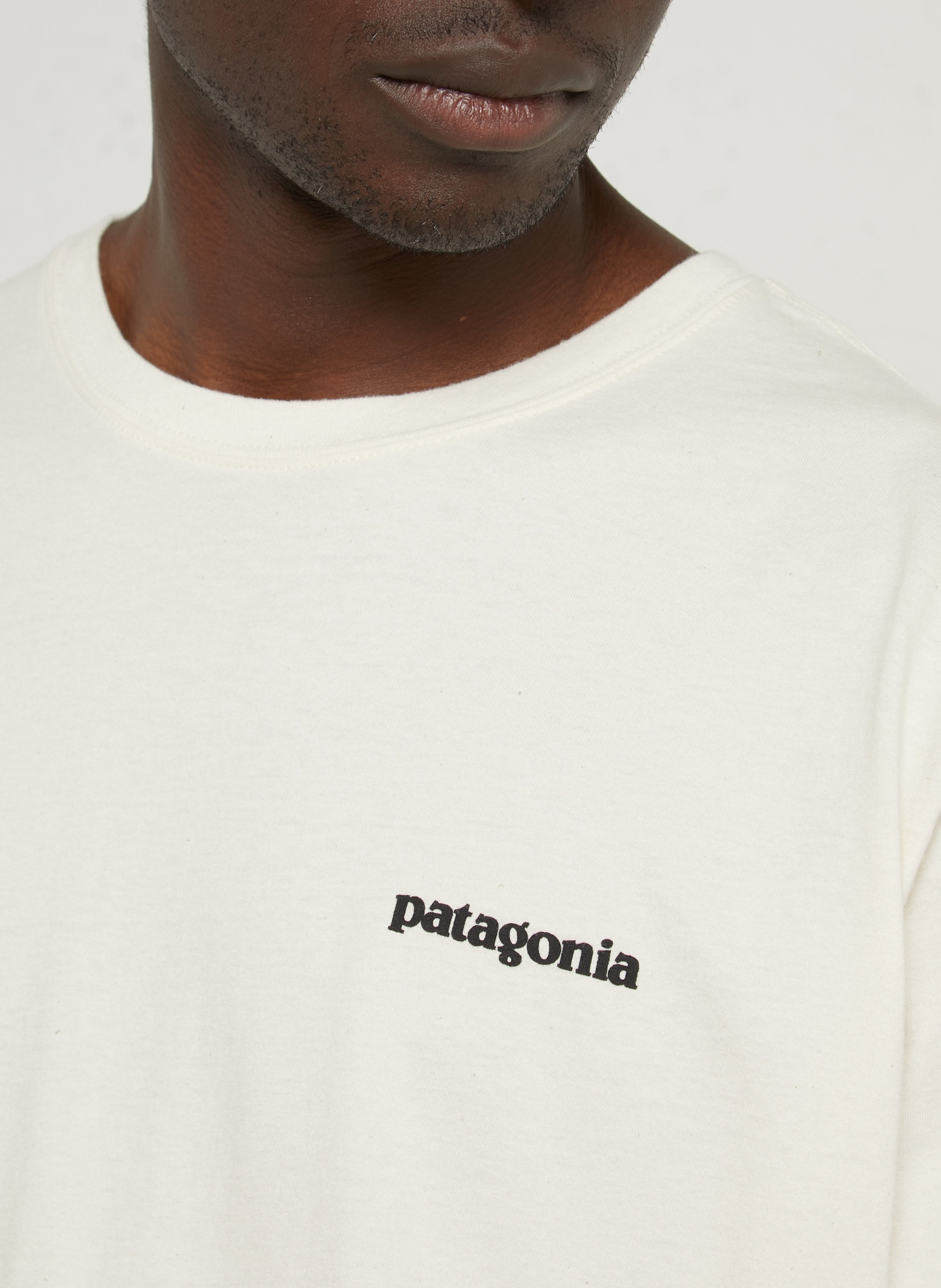Oversized round neck T-shirt in organic cotton with screen printing PATAGONIA Beige