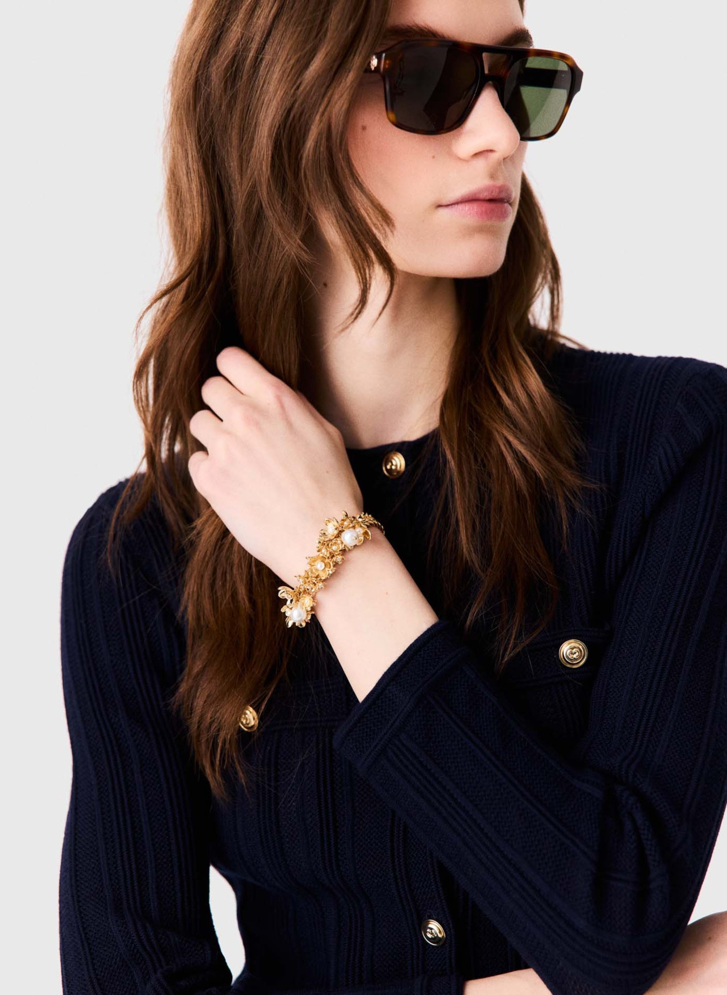Armband met parel bloemen MAJE Goudkleurig