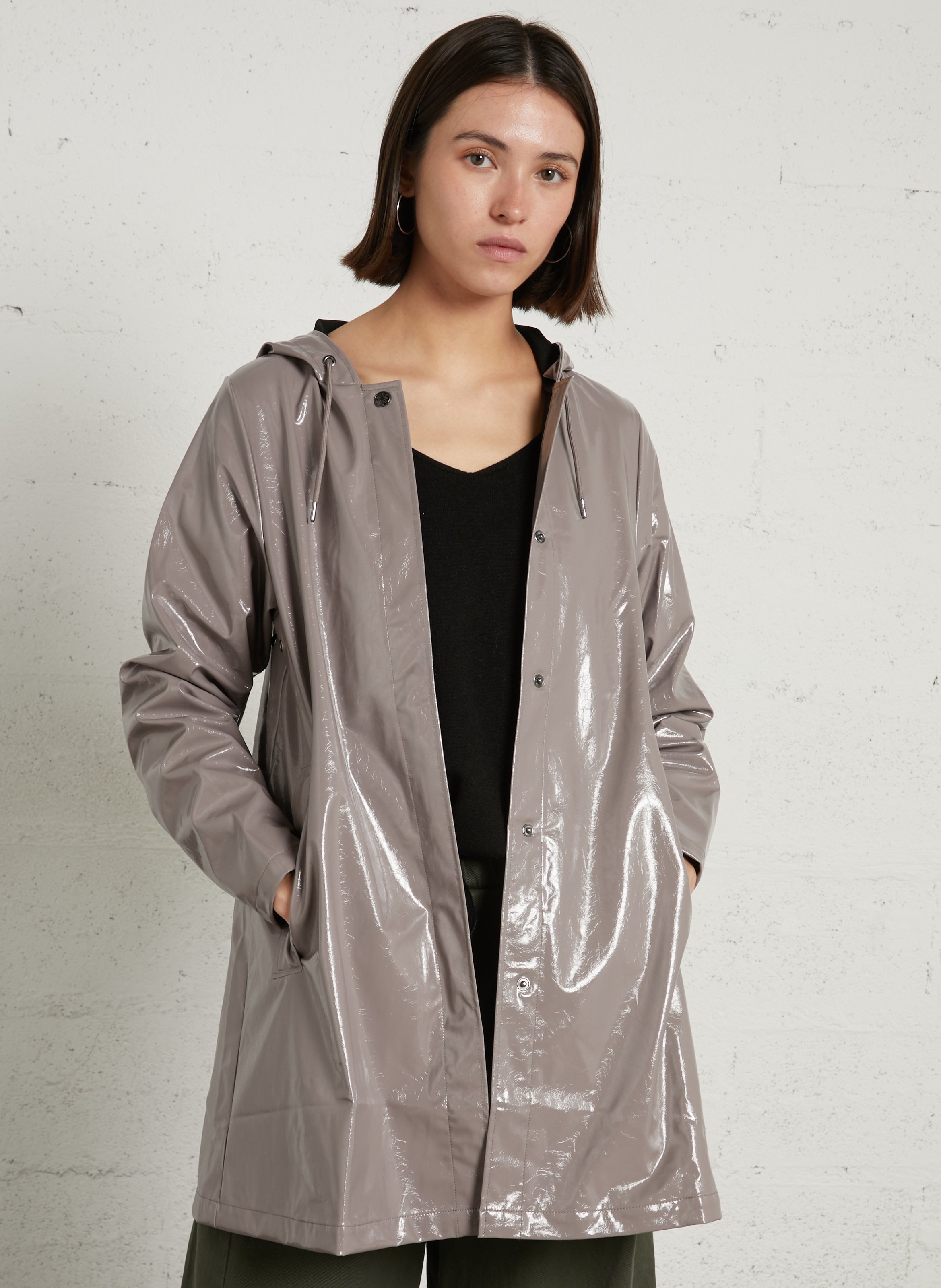 Imperméable avec capuche RAINS Beige