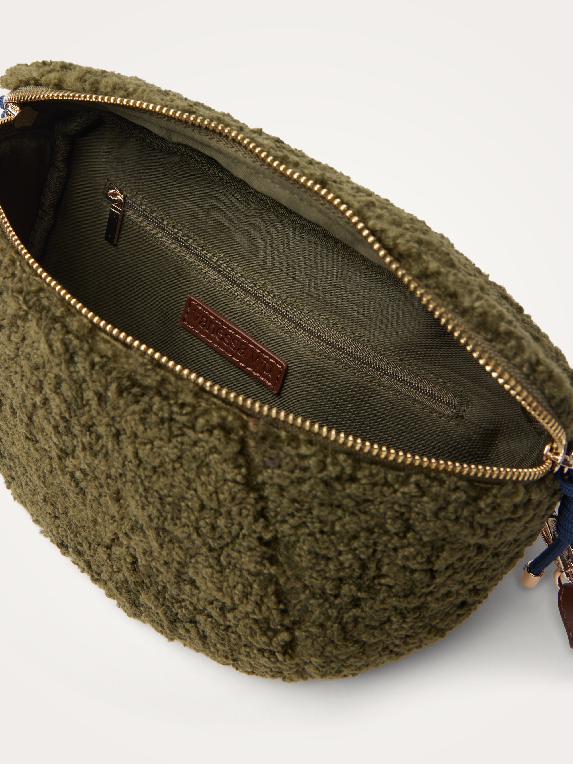 Faux shearling fanny pack | Khaki VANESSA WU Women