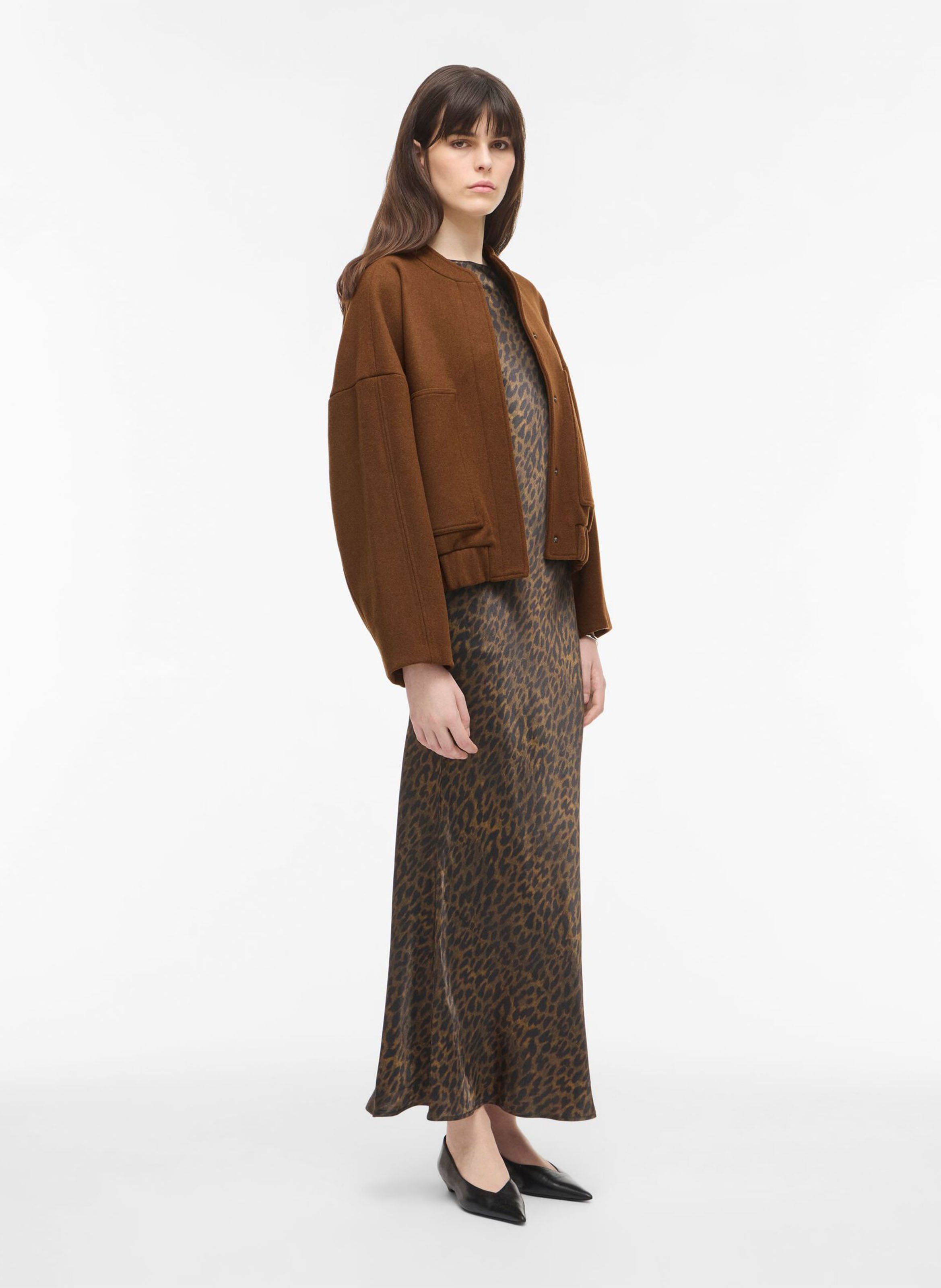 Veste ample en laine mélangée ROUGE EDIT Marron