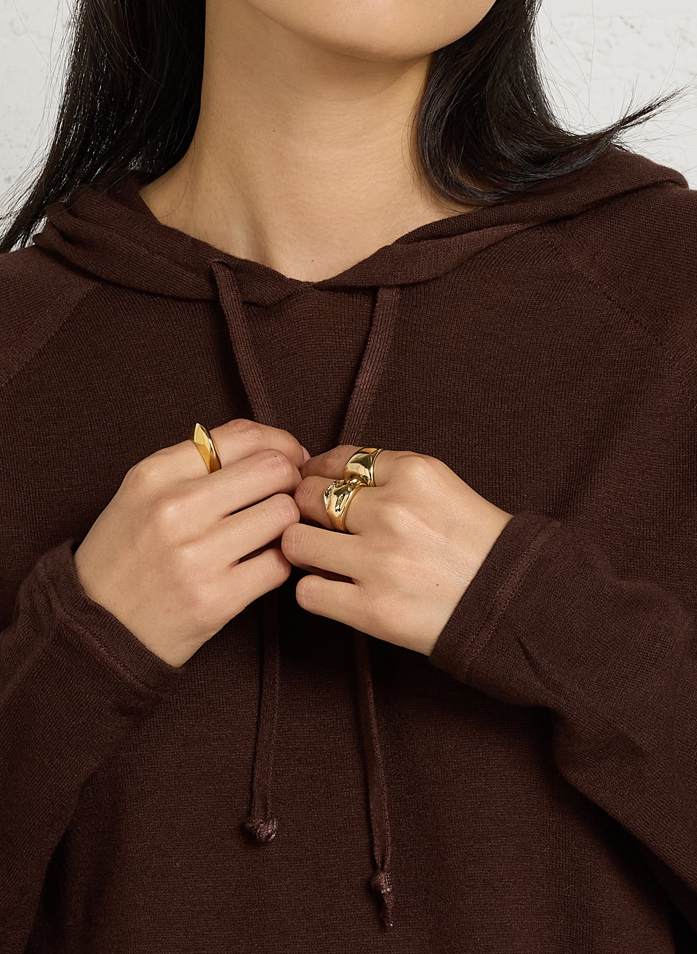 Hoodie van kasjmier MAJESTIC FILATURES Bruin