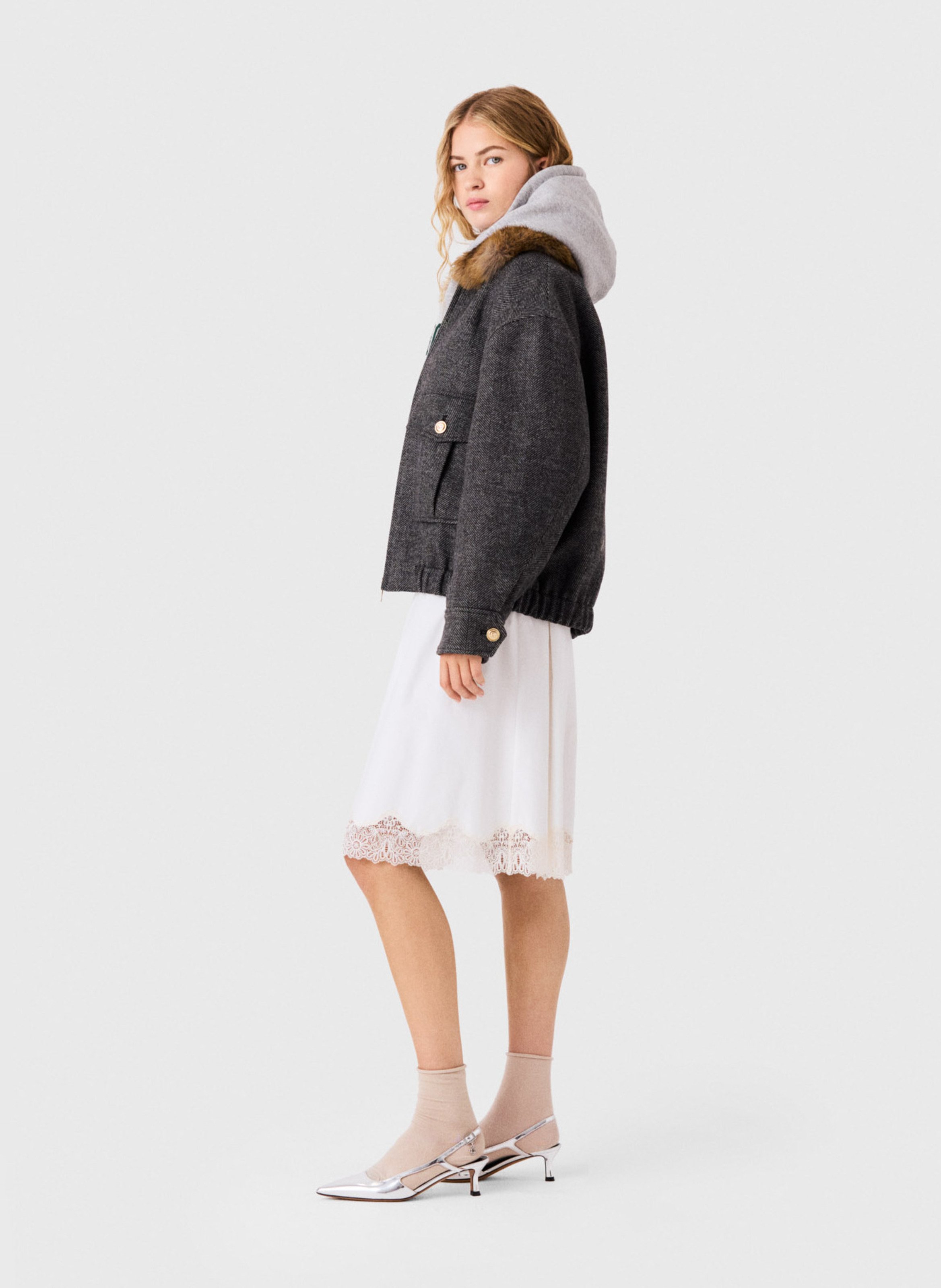 Oversized wool-blend jacket MAJE Grey