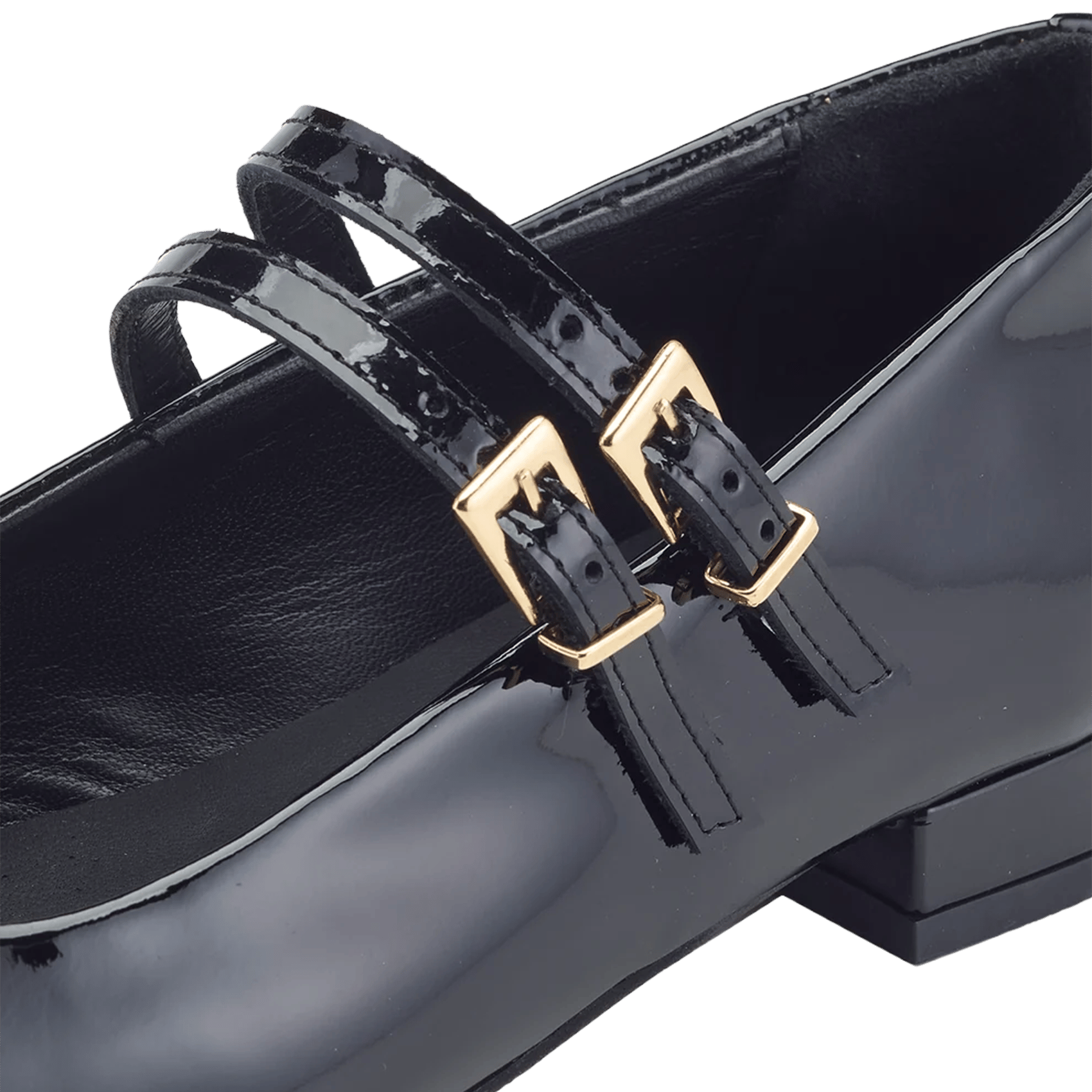 Patent leather ballet pumps with strap COSMOPARIS Black