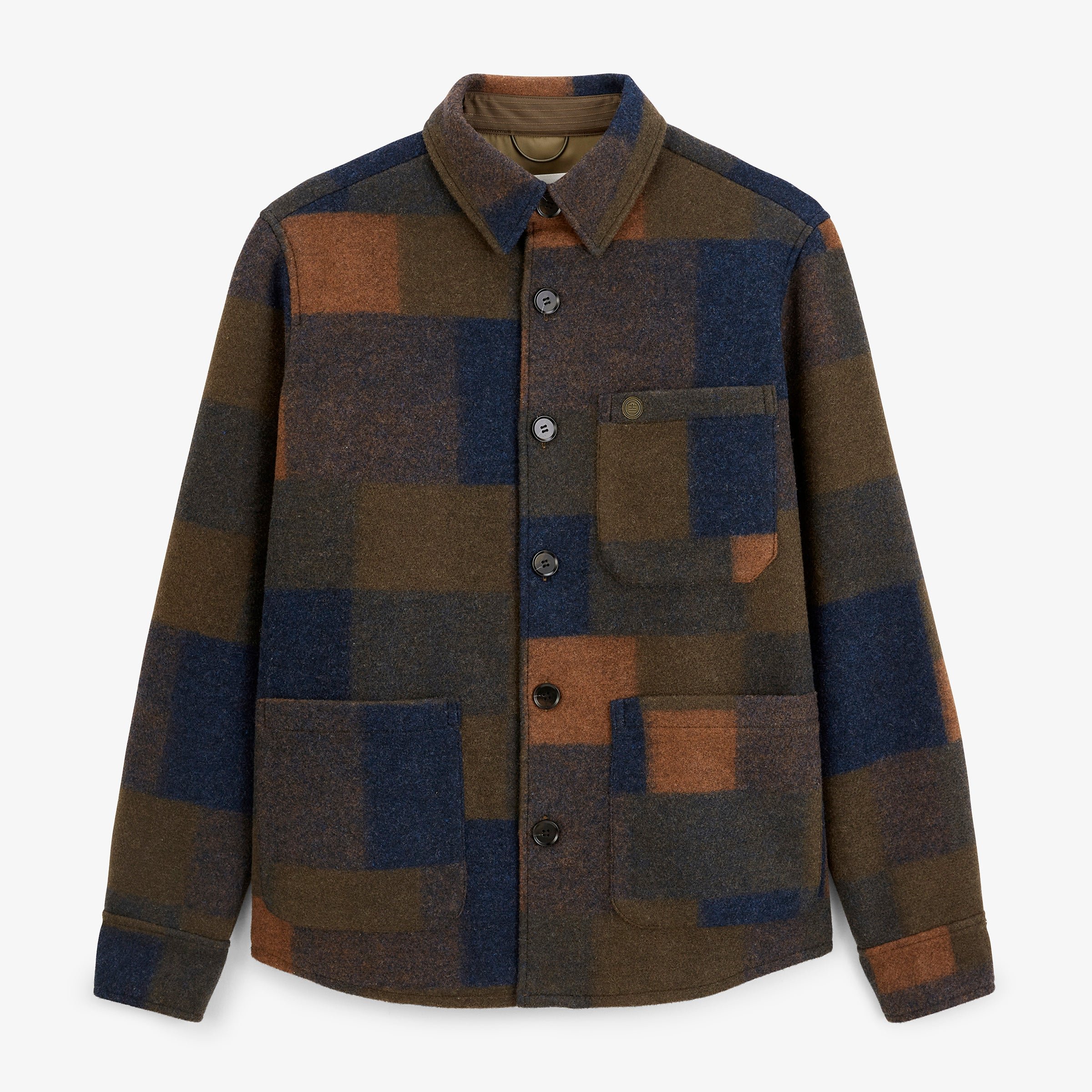 Multicoloured checked patchwork TRAP overshirt SERGE BLANCO Multicolored