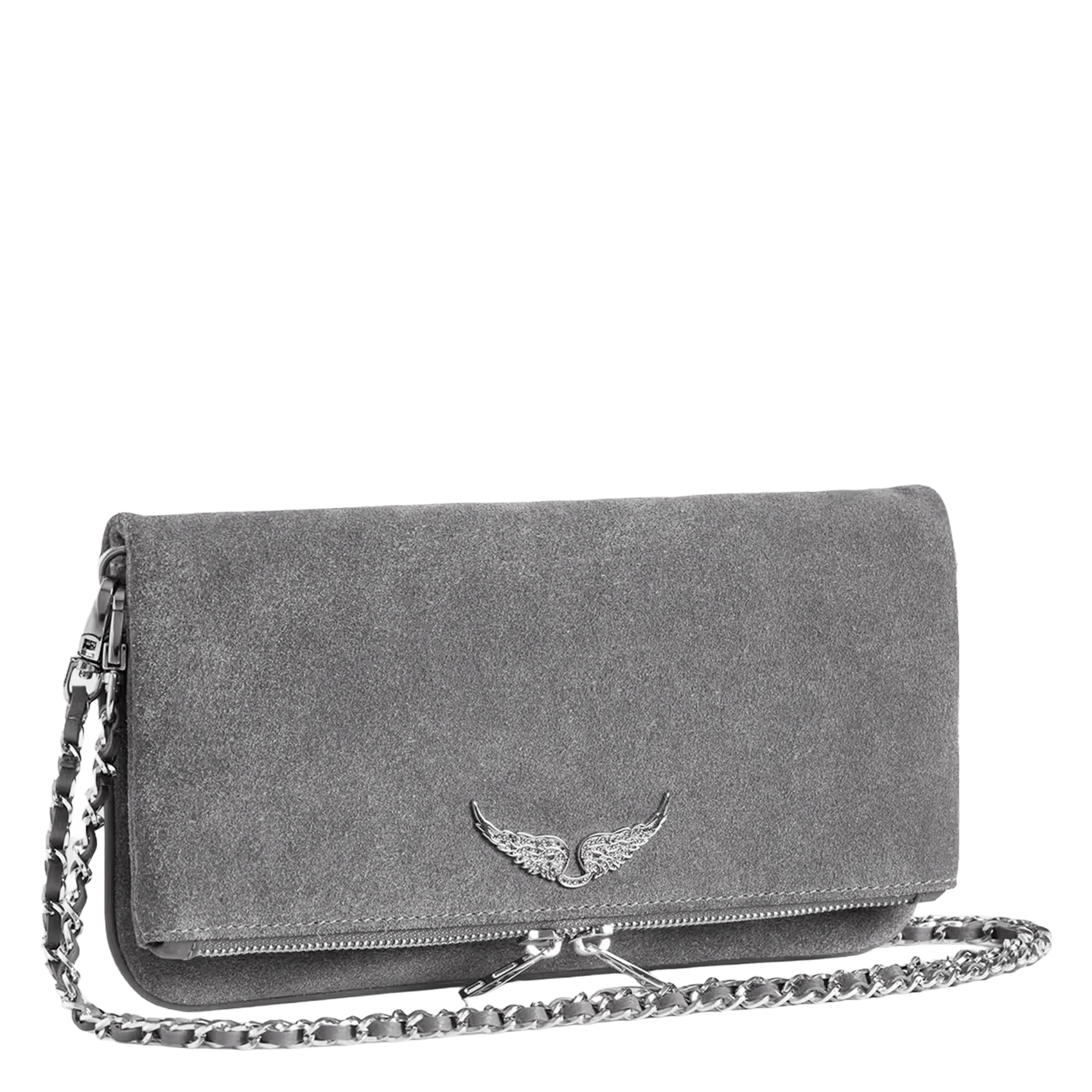 Leren schoudertas ZADIG&VOLTAIRE Grijs