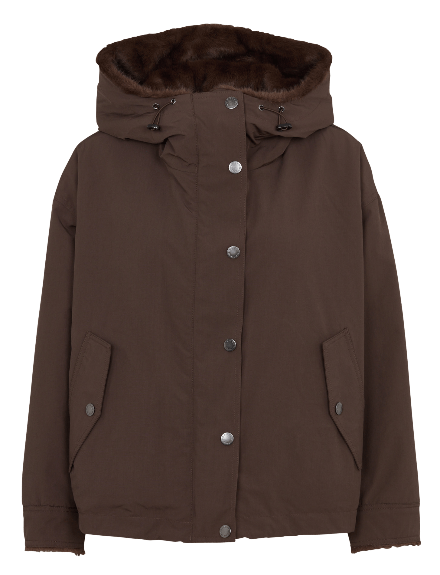 Gerader Wendelmantel mit Kapuze MAX MARA WEEK END Braun