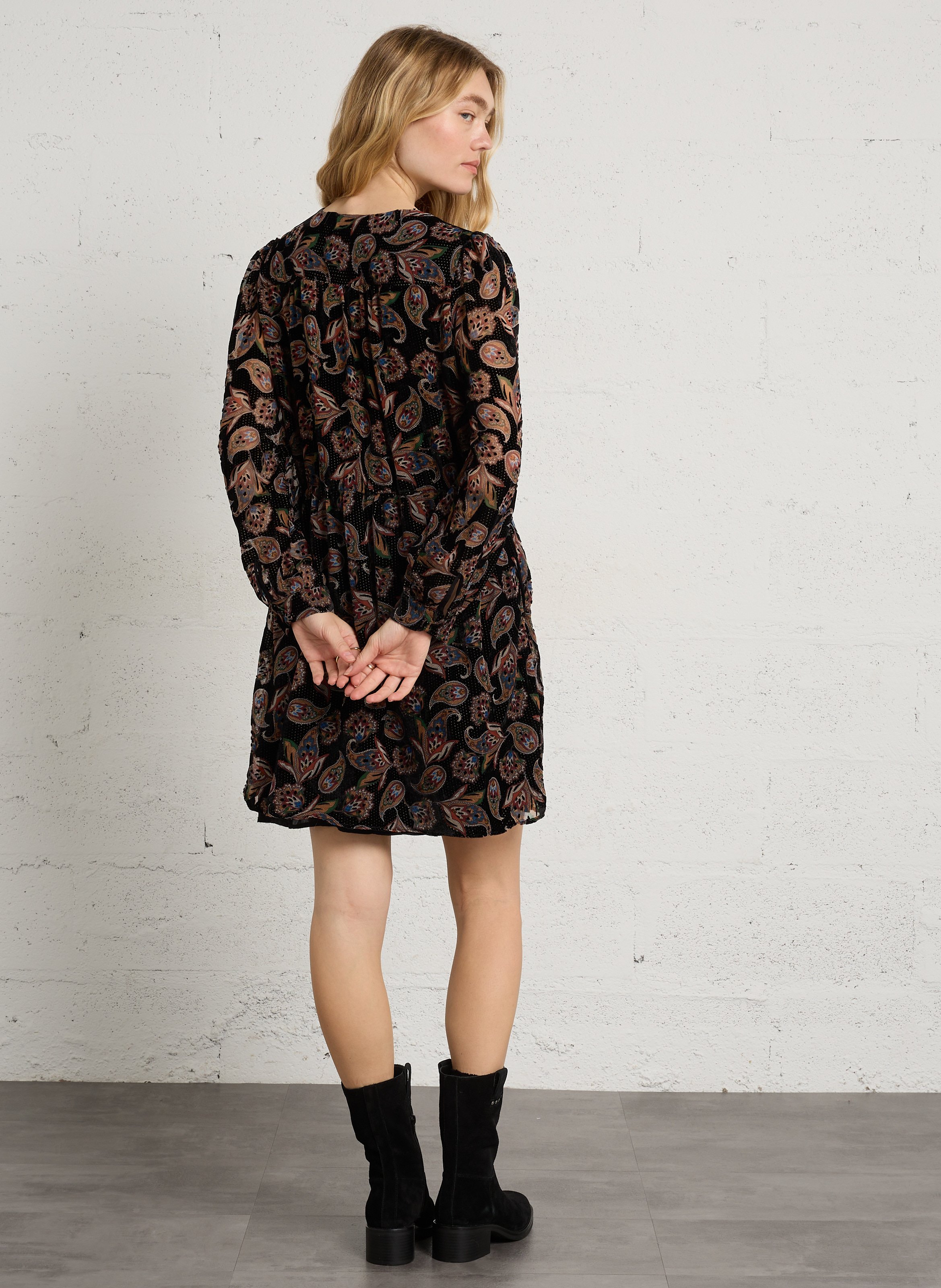 Robe cintrée manches longues SEE U SOON Noir