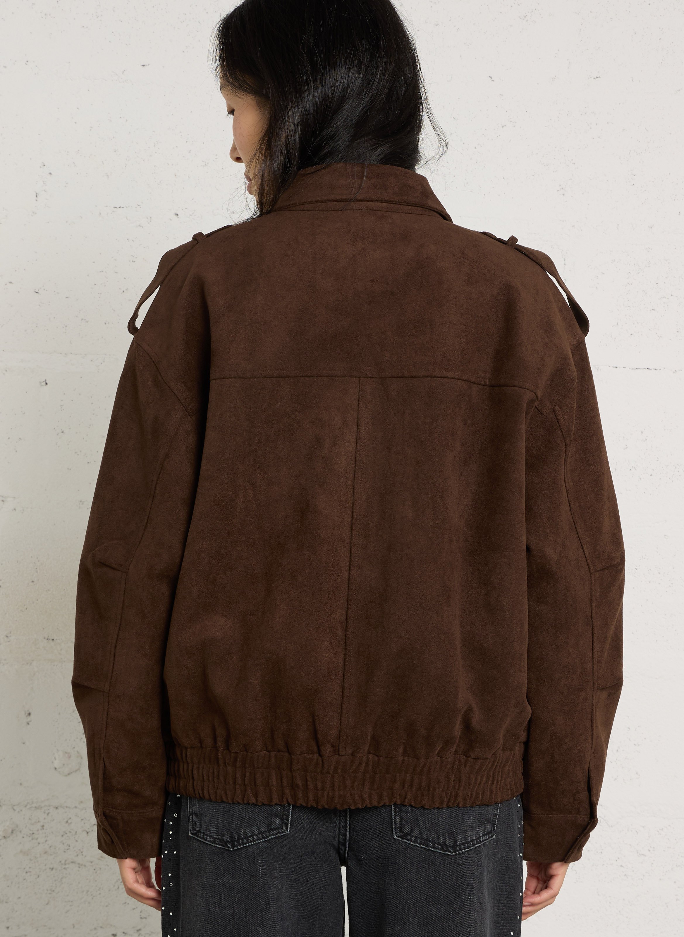 Oversized suede jacket LA PETITE ETOILE Brown
