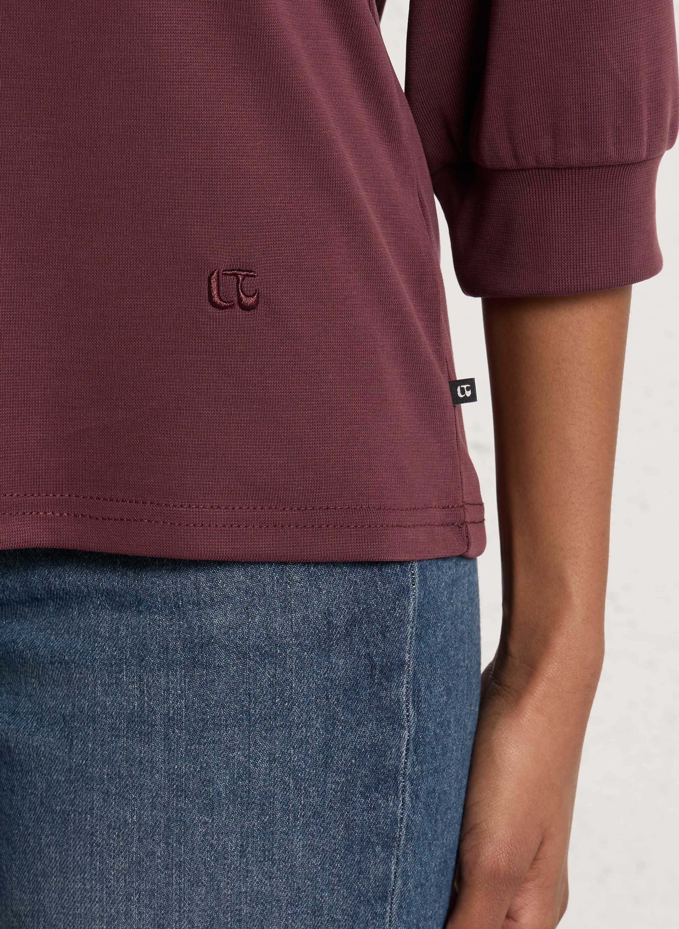 T-Shirt mit 3/4-Ärmeln und V-Ausschnitt LE TEMPS DES CERISES Rot