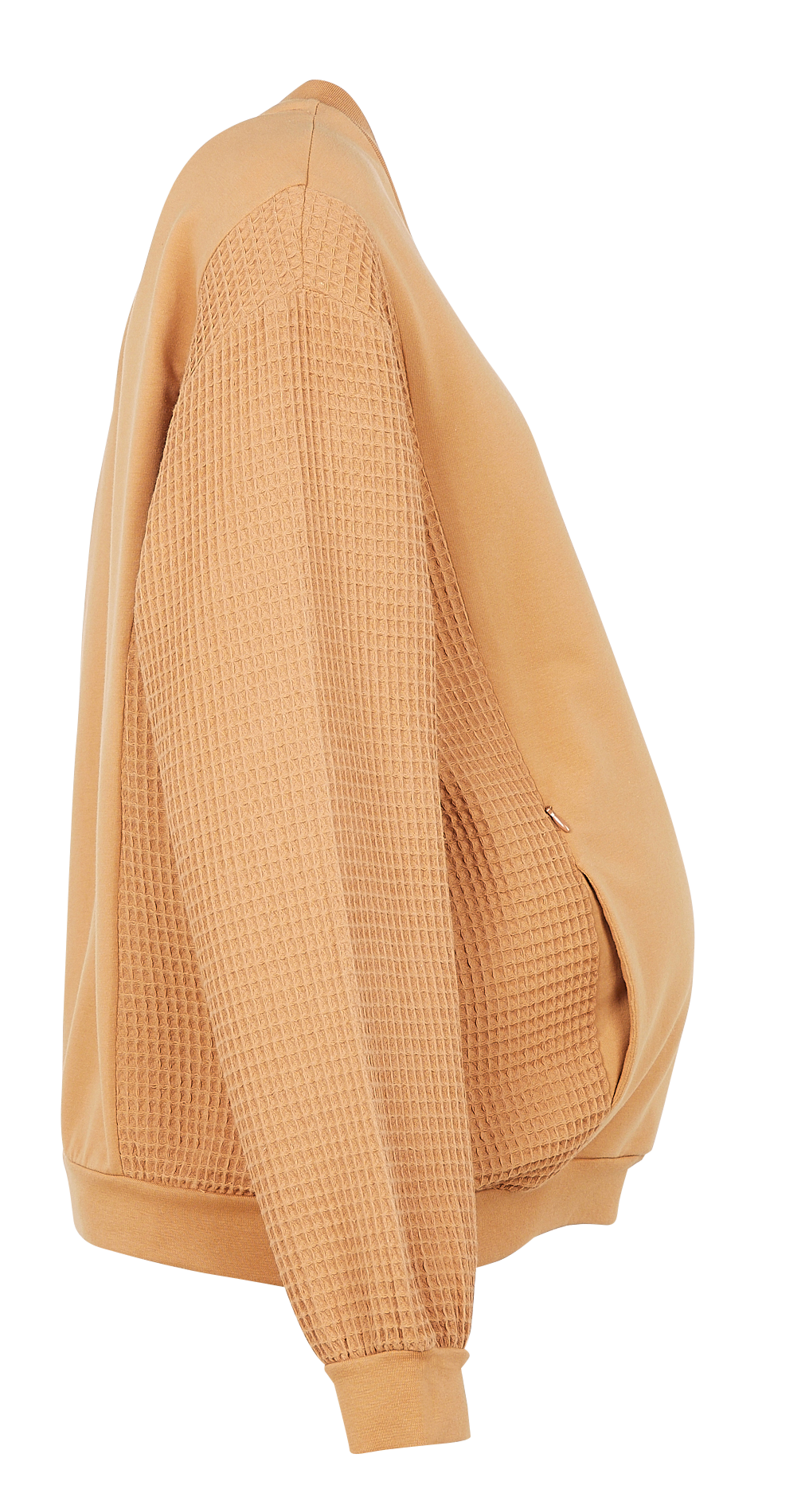 Katoenen zwangerschapstop met lange mouwen POLINA Bruin