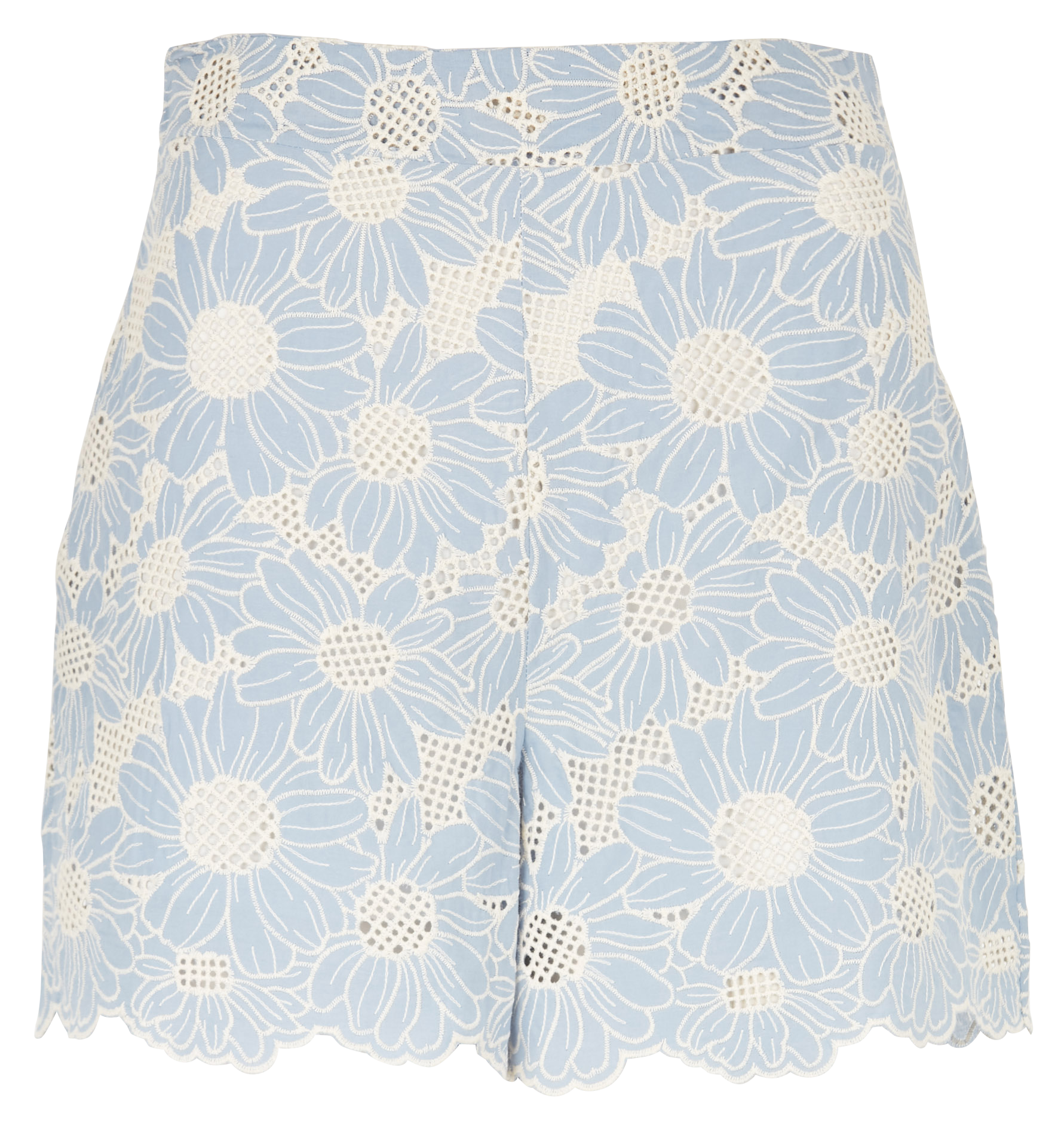 Short en coton brodé INDEE Bleu