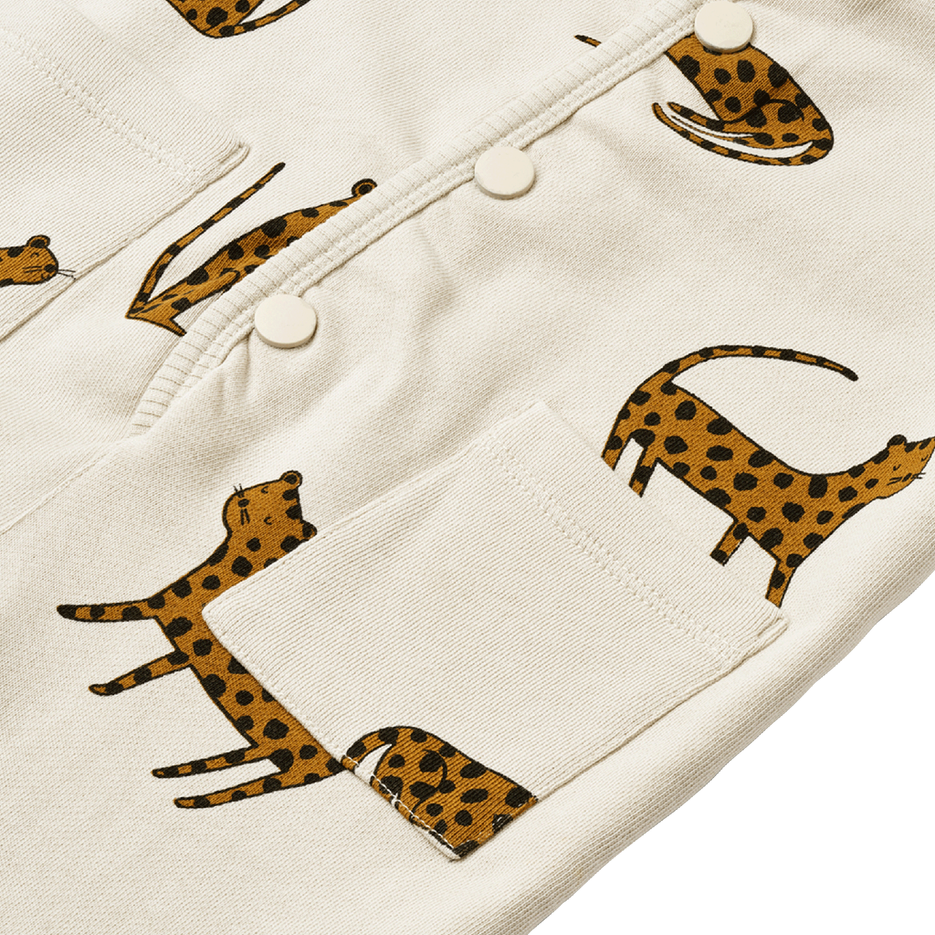 Jumpsuit van biokatoen met capuchon en print LIEWOOD Wit