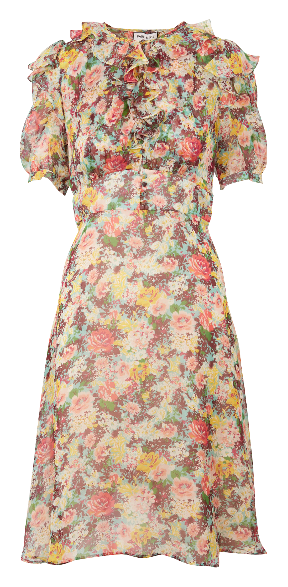 Printed silk round-neck midi dress PAUL AND JOE Blue