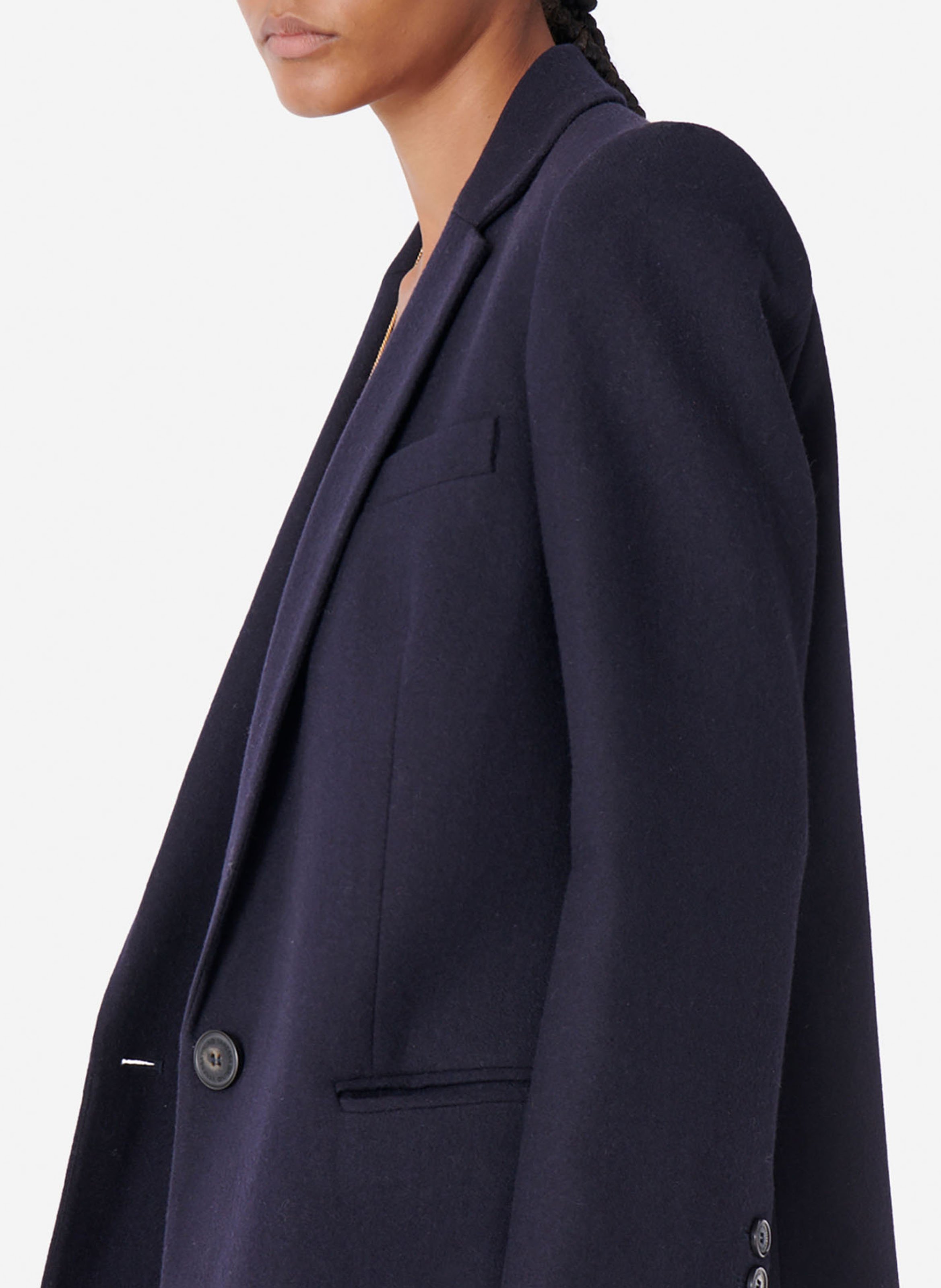 navy wool jacket womens