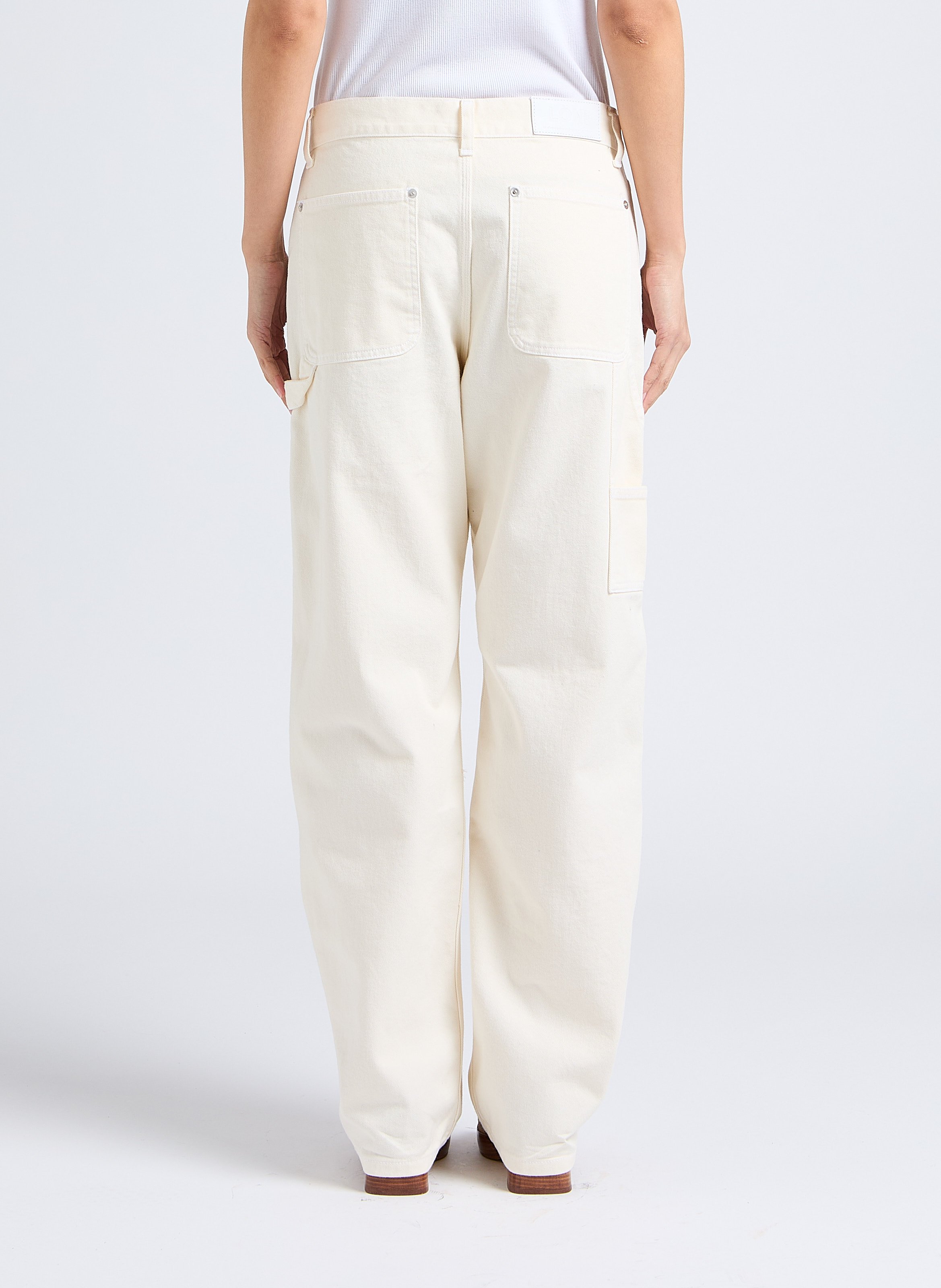High-waisted straight-leg cotton jeans MARGAUX LONNBERG White