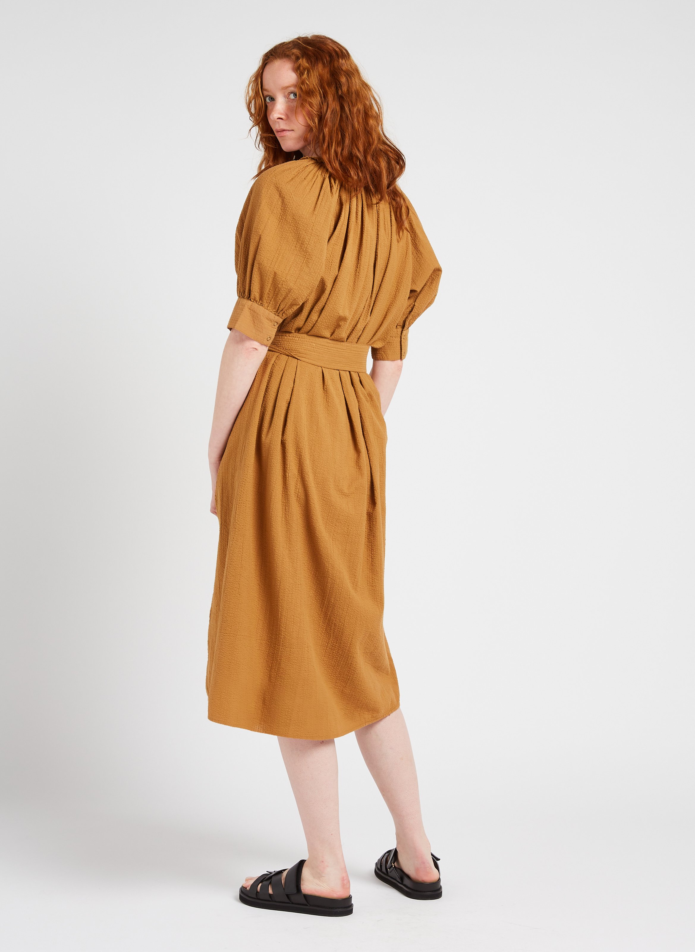 Flat leather sandals BOBBIES Black