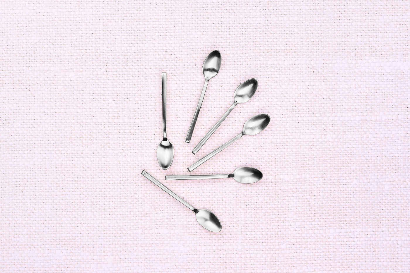 Set of 6 small spoons BJORN Red