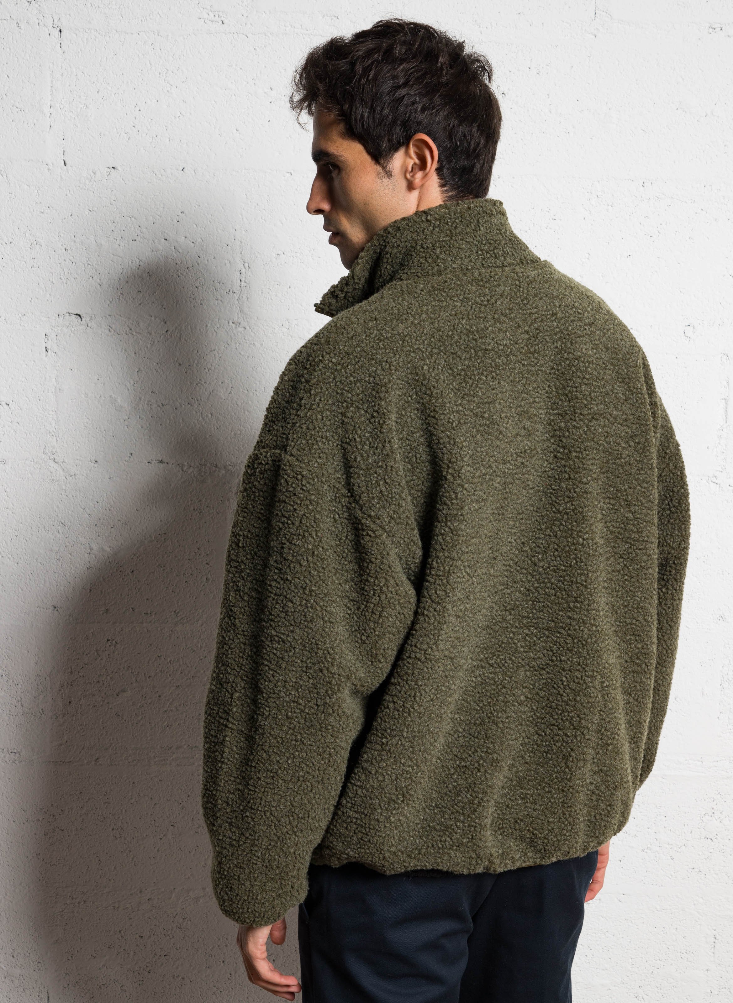 High-neck sherpa jacket AMERICAN VINTAGE Green