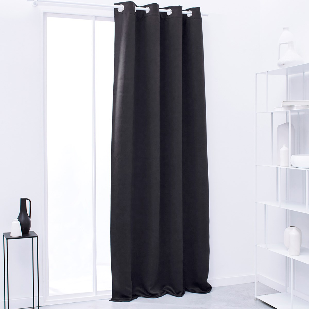 Plain blackout curtain with eyelets TODAY LINGE DE MAISON Grey