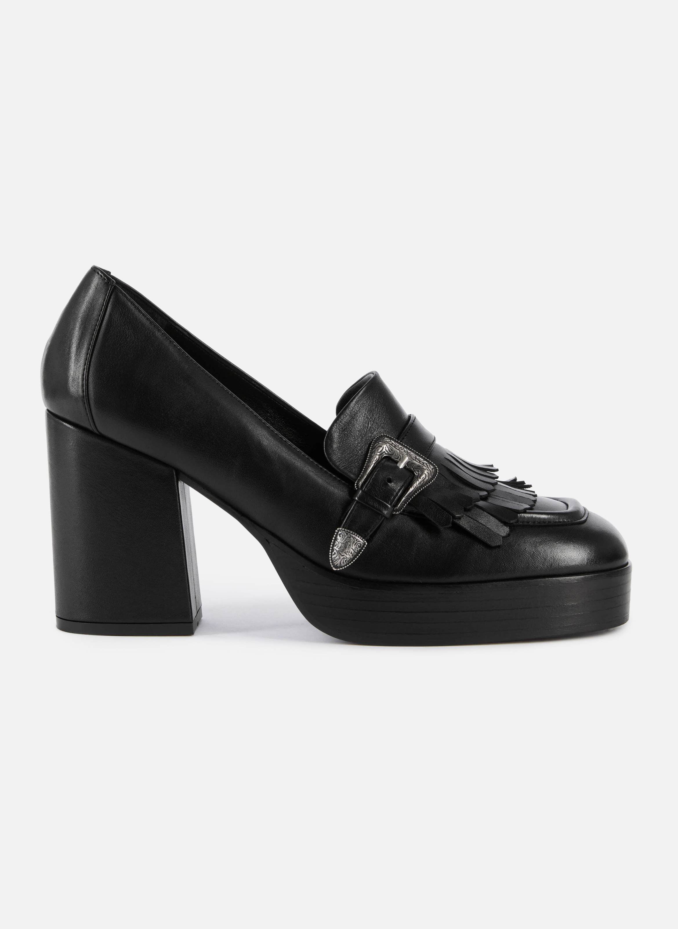 Heeled leather loafers THE KOOPLES Black