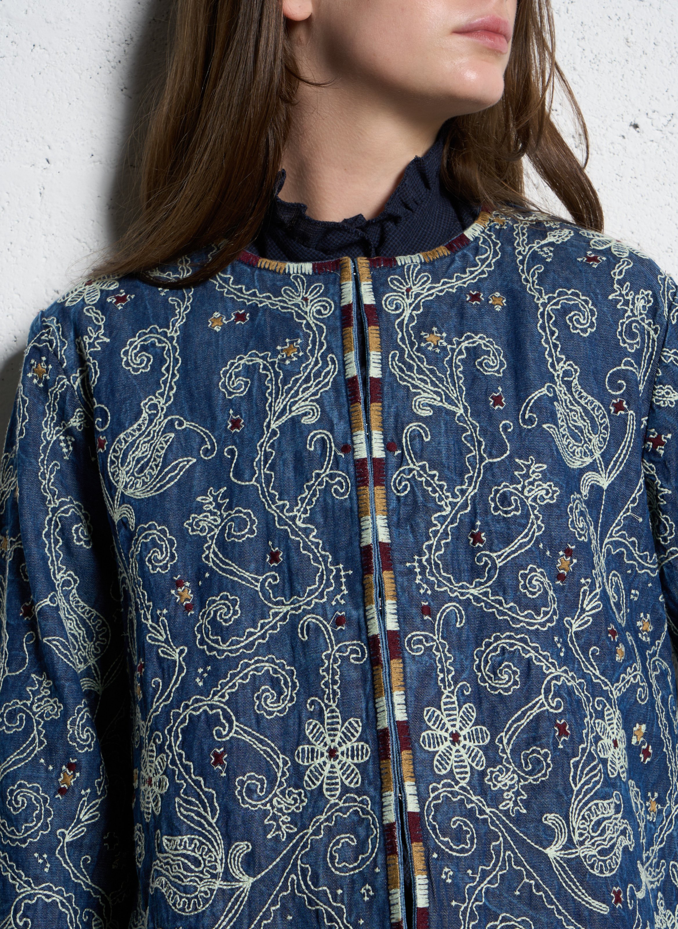 Round-neck cotton jacket MAISON HOTEL Blue