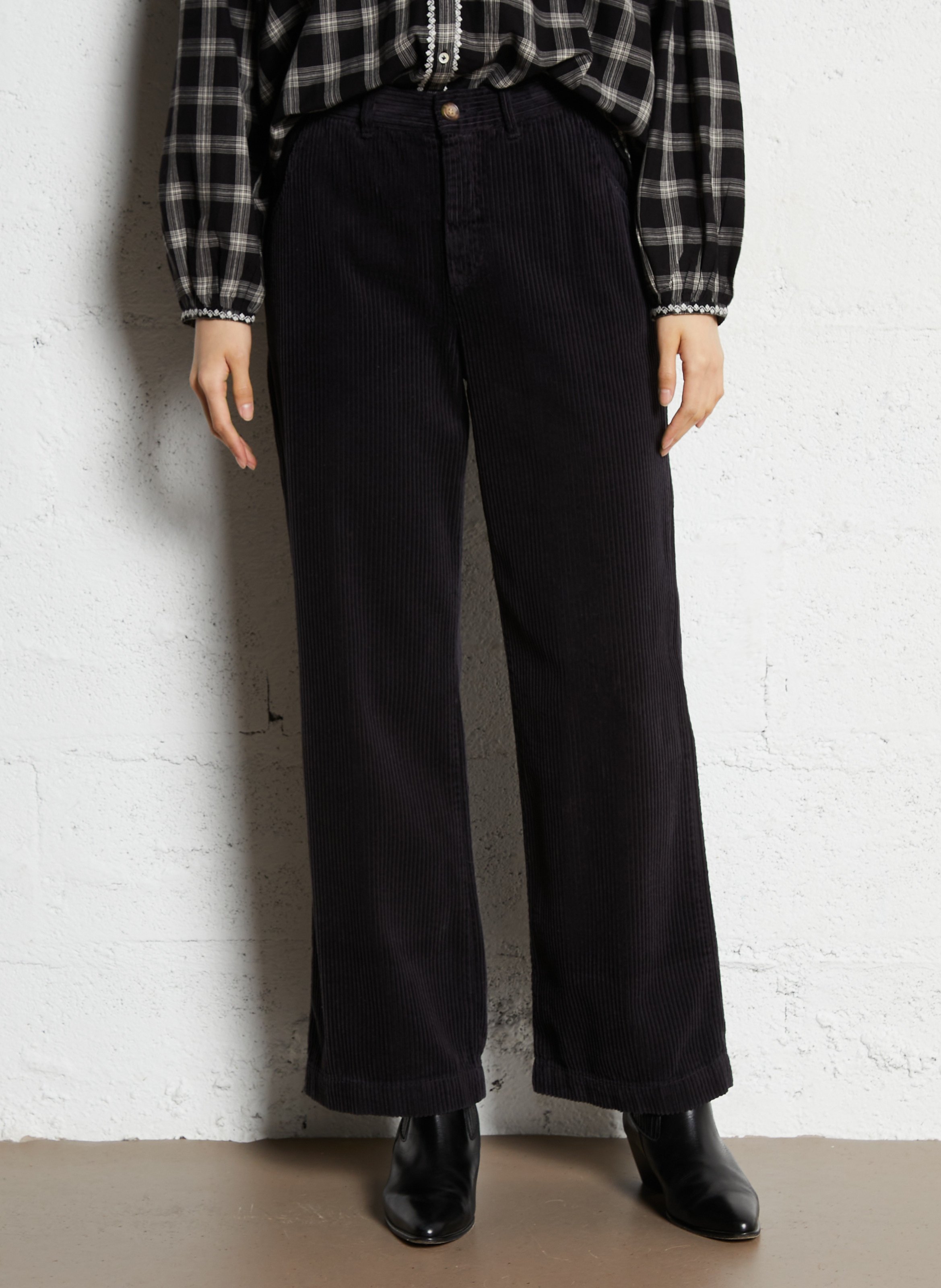 Cord-Hose - gerade geschnitten EMILE ET IDA Schwarz