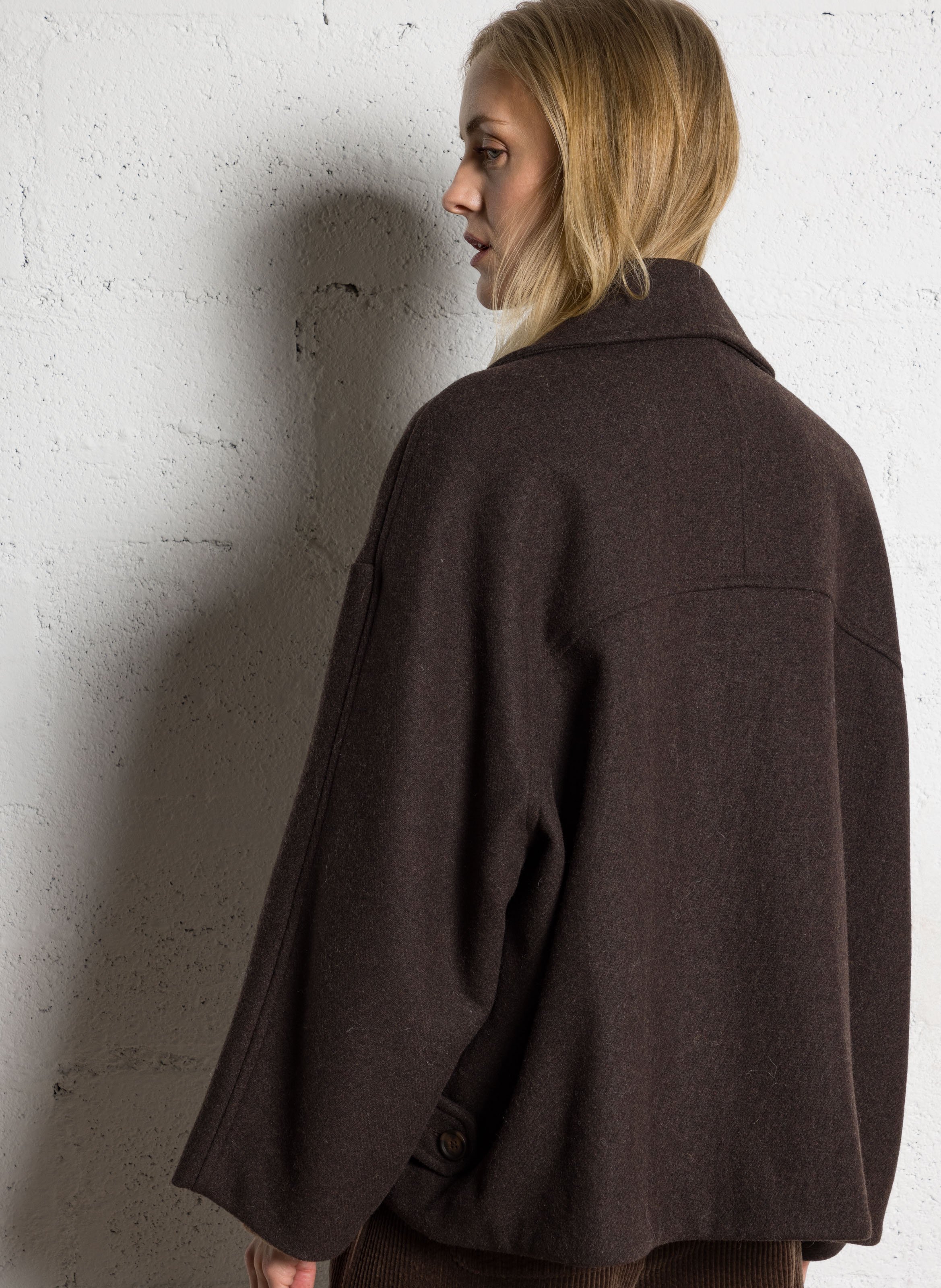 Oversized wool-blend jacket  JC SOPHIE Brown