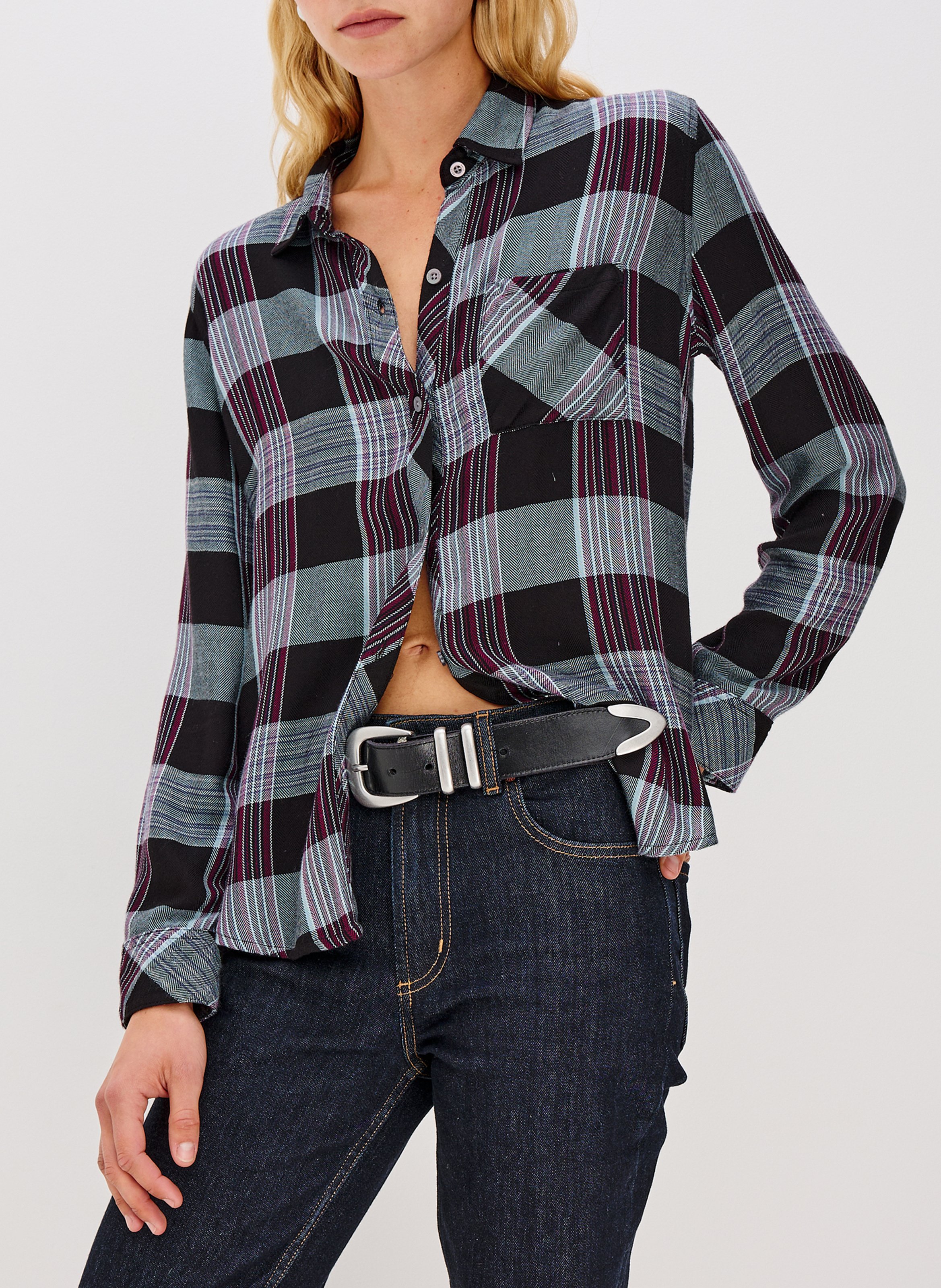 Chemise droite à carreaux RAILS Multicolore