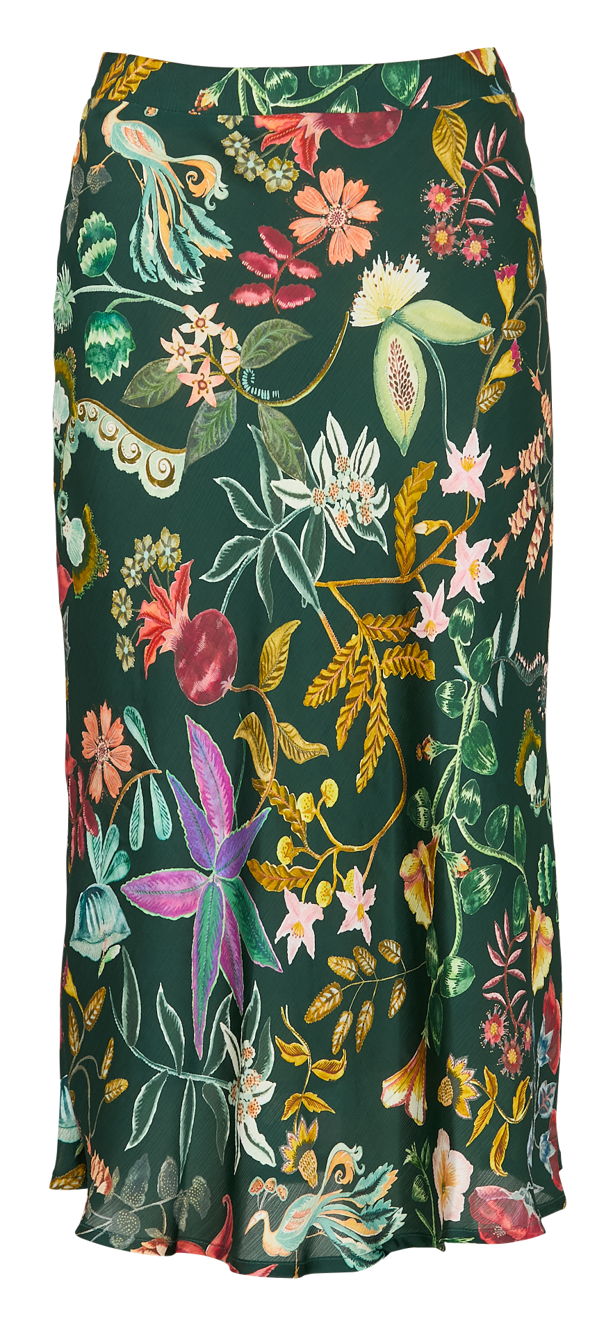 Jupe midi imprimée COTELAC Vert