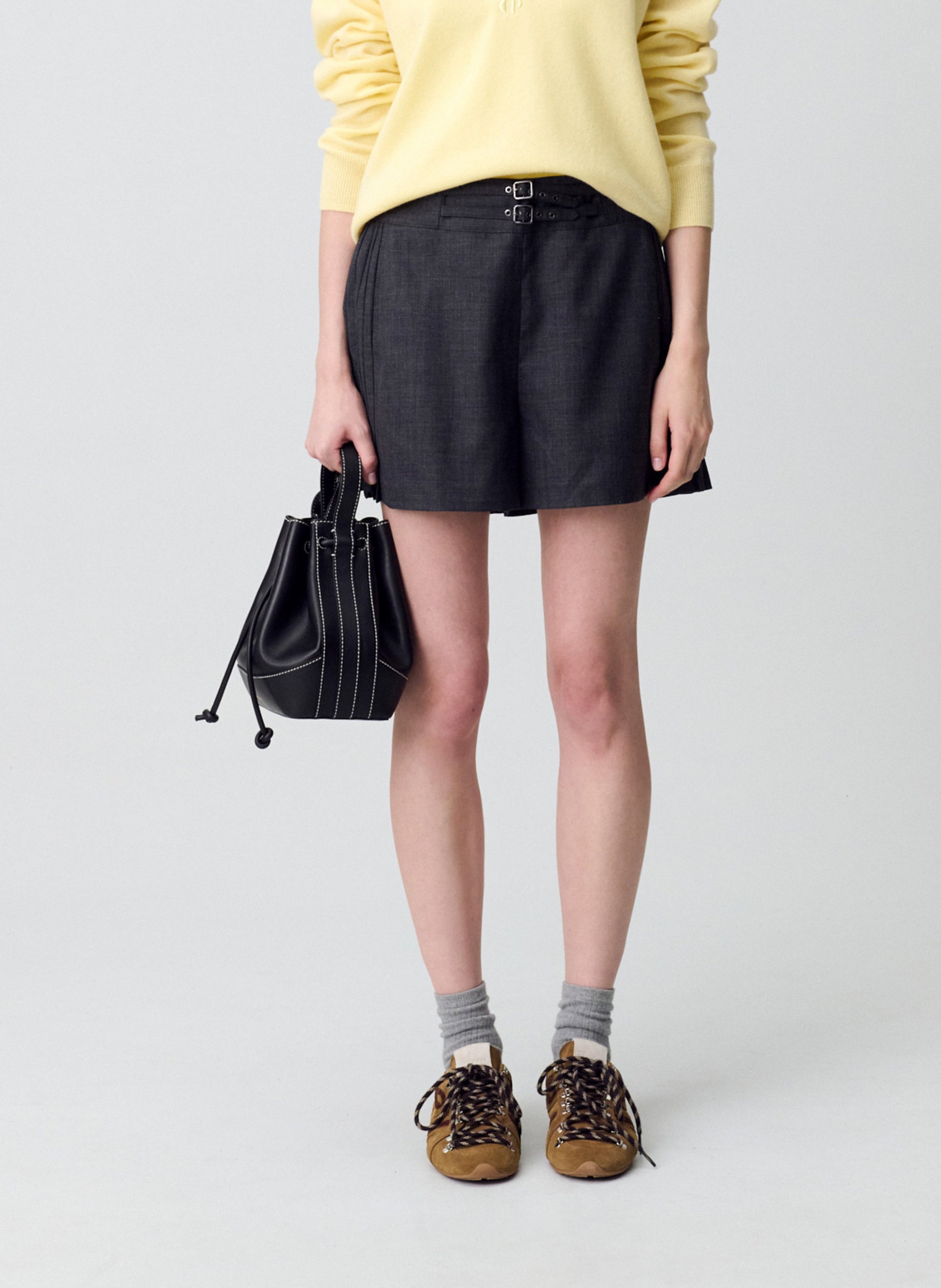 Short large à boucles CLAUDIE PIERLOT Gris