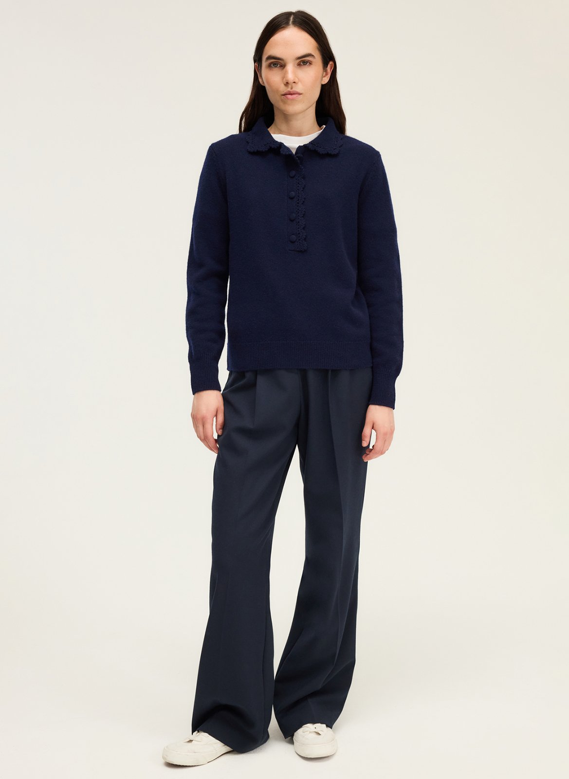 Wool polo neck sweater PABLO Blue