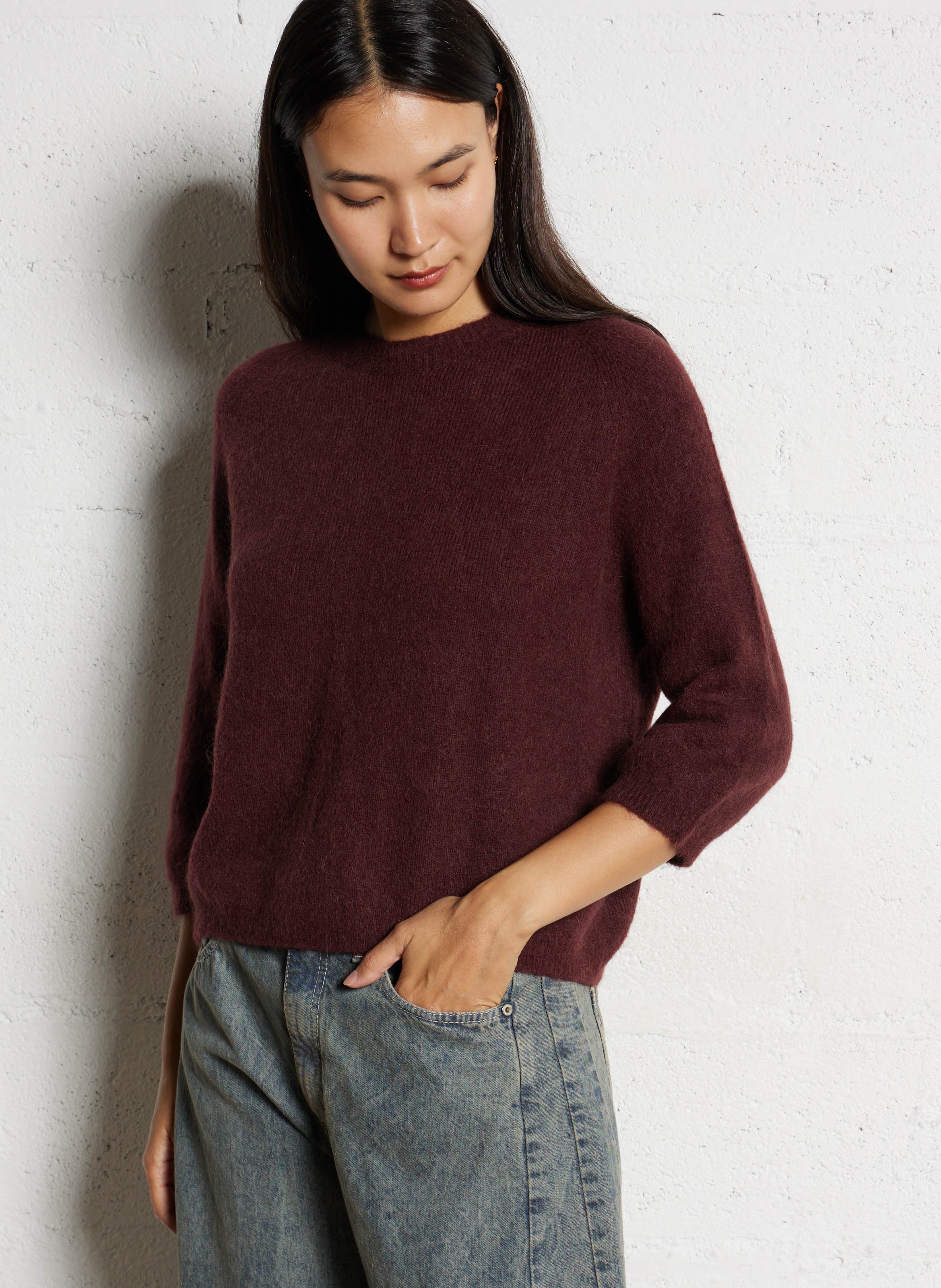 Pull col rond  PLEASE Rouge