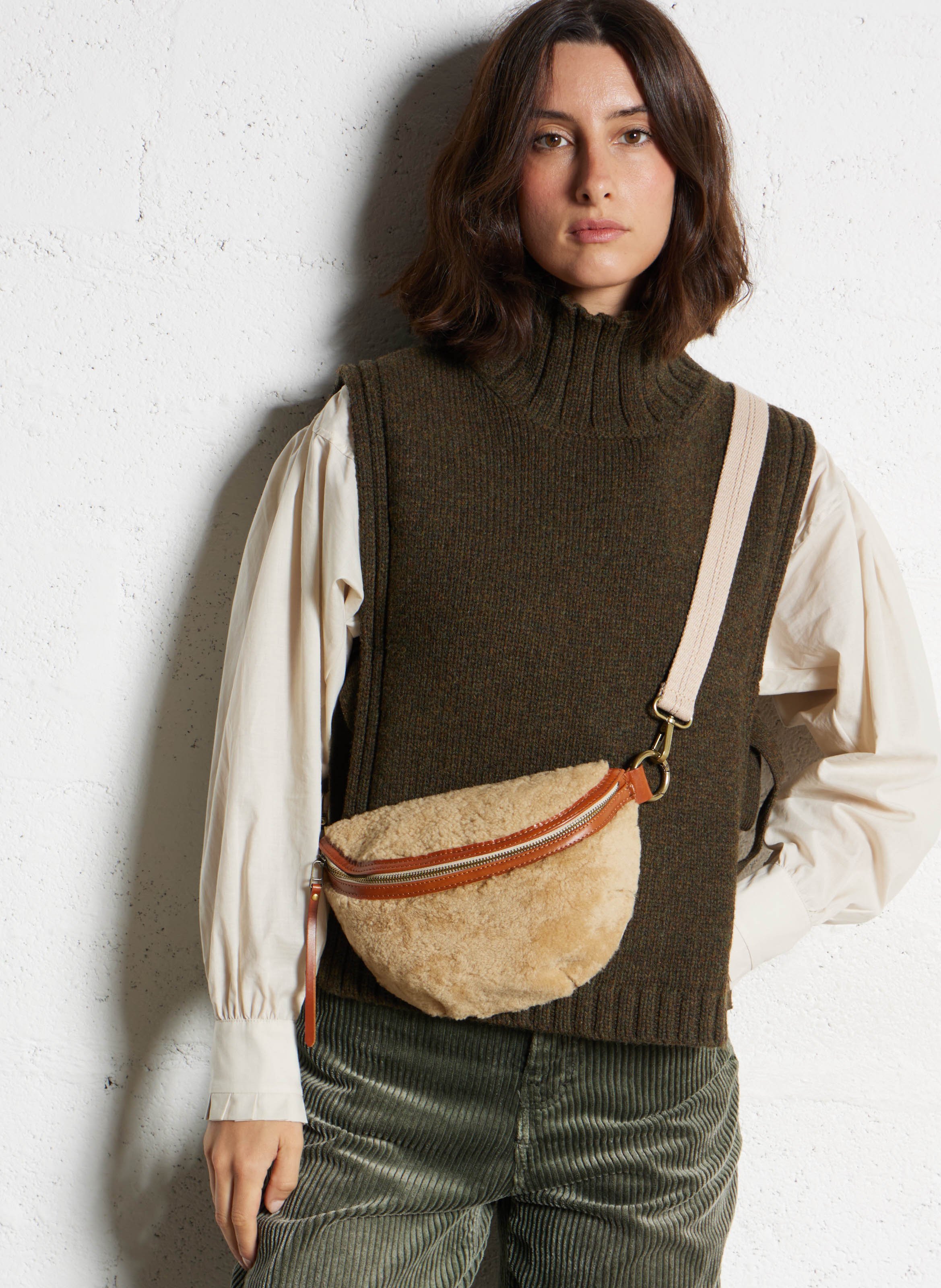 Heuptas met teddy bont BELLEROSE Beige