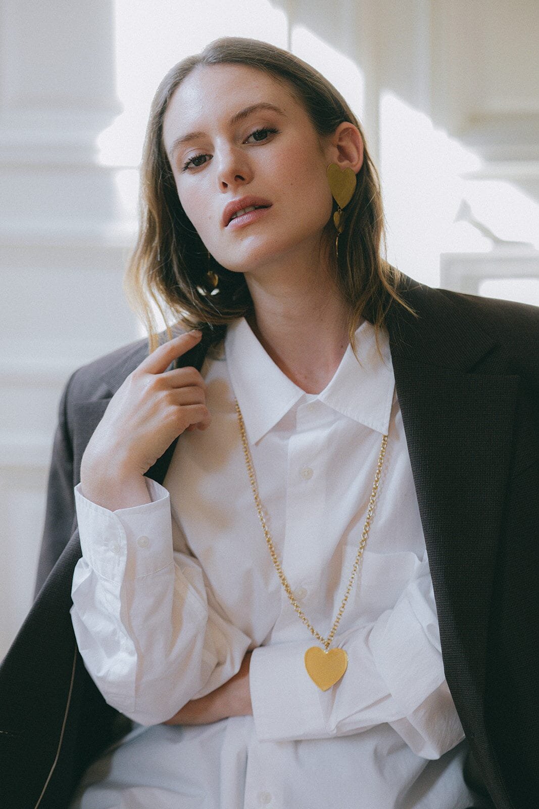 Silver plated heart pendant MONSIEUR SIMONE Golden