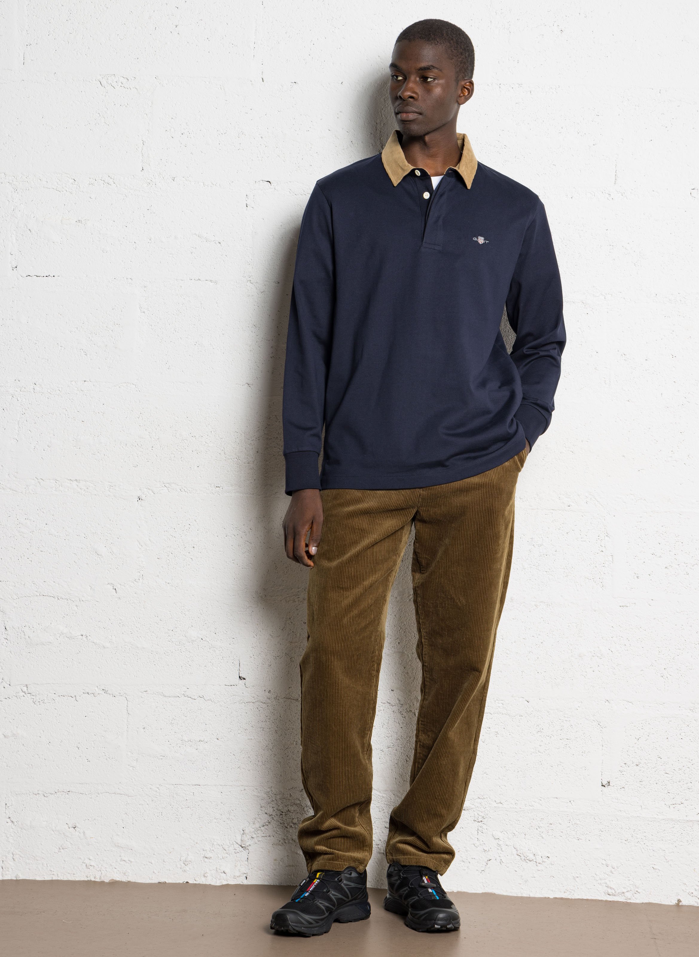 Polo manches longues en coton GANT Bleu