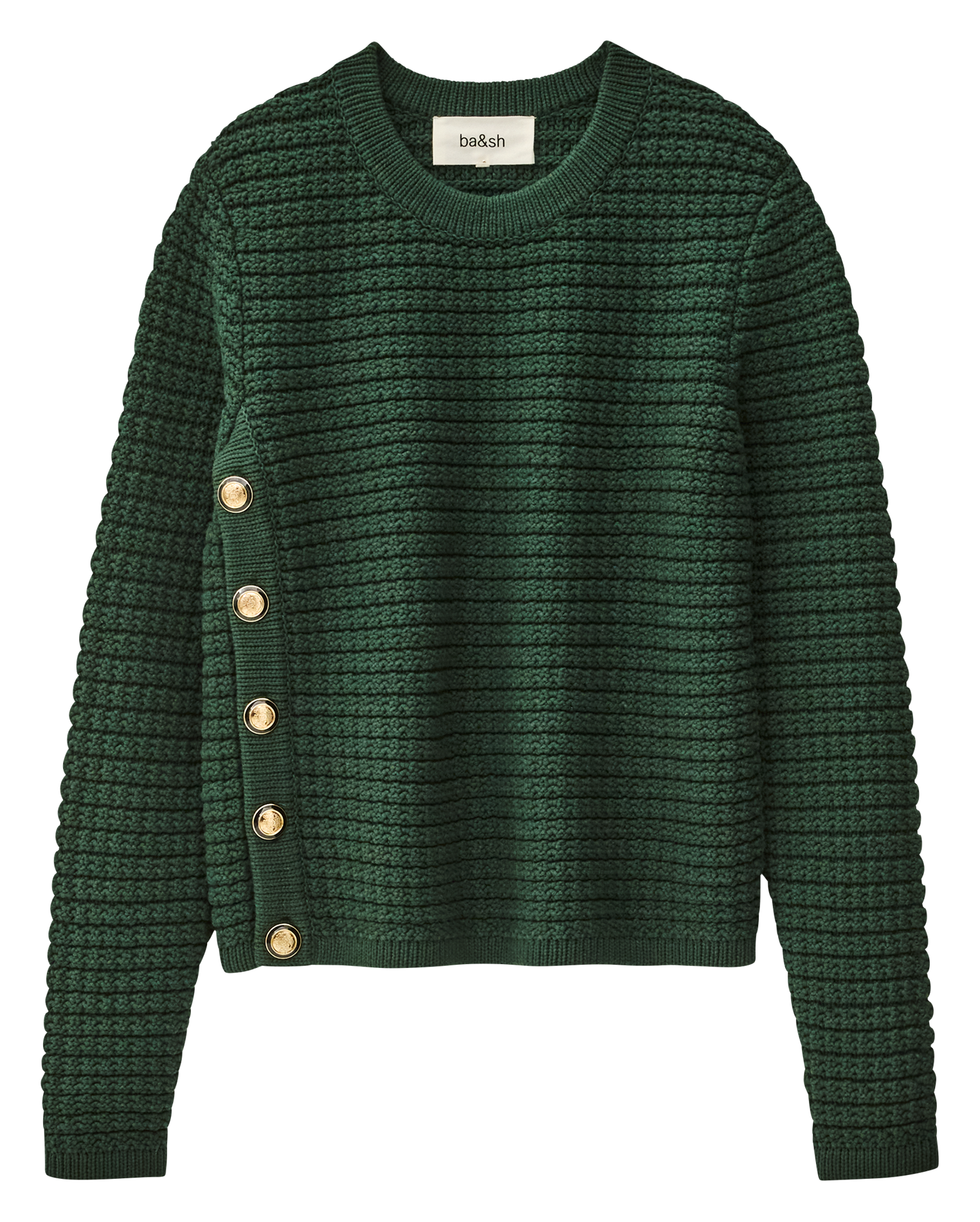 Pull droit col rond en coton mélangé BA&SH Vert