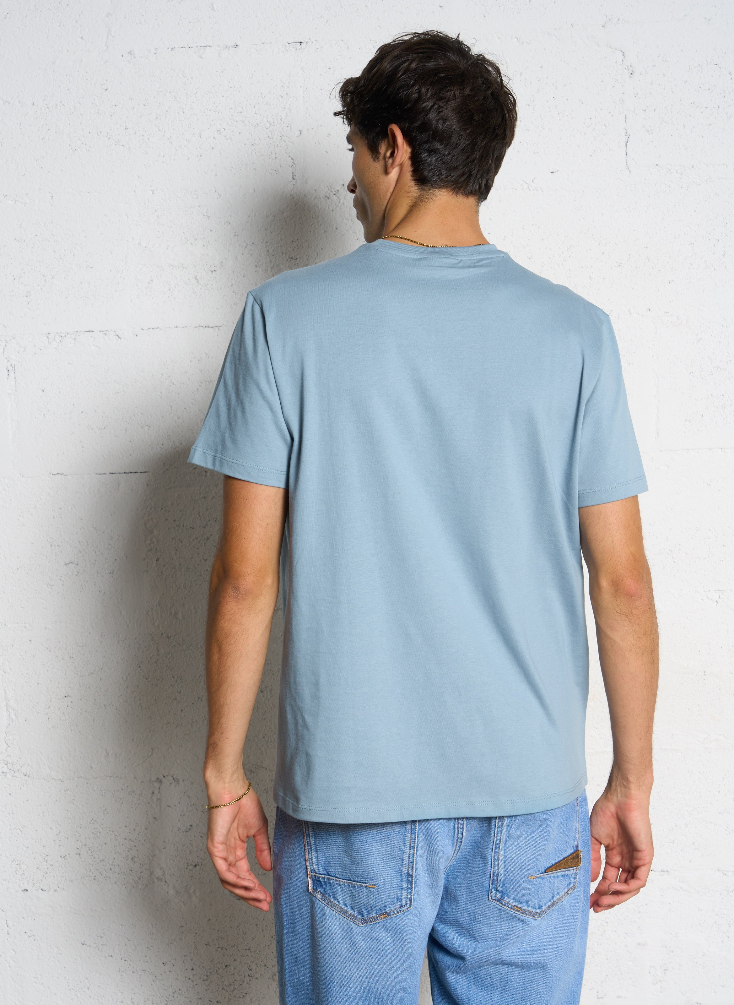 Tee-shirt droit col rond en coton CALVIN KLEIN Vert