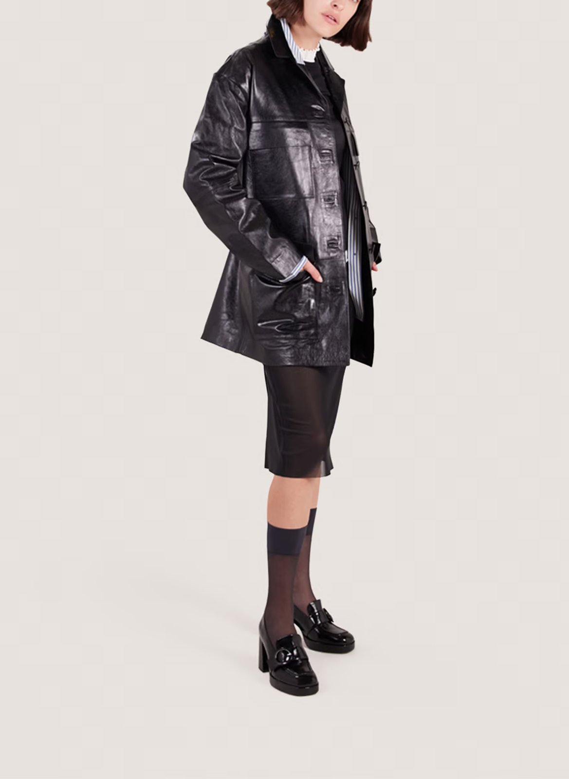 Mocassins en cuir vernis JONAK Noir