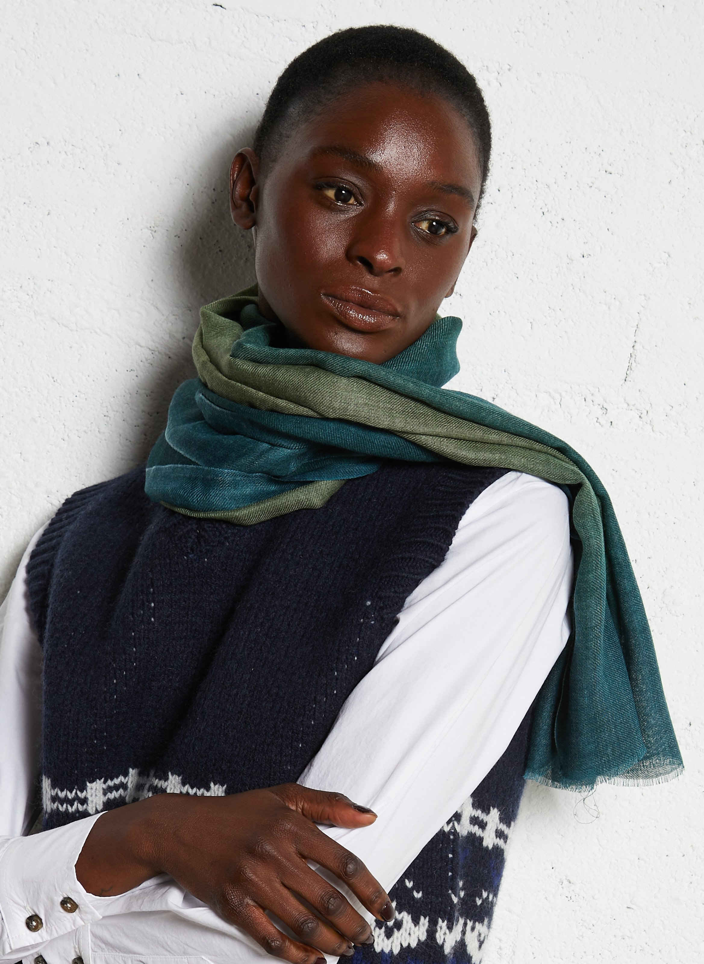 Foulard en laine mélangée SUD EXPRESS Vert