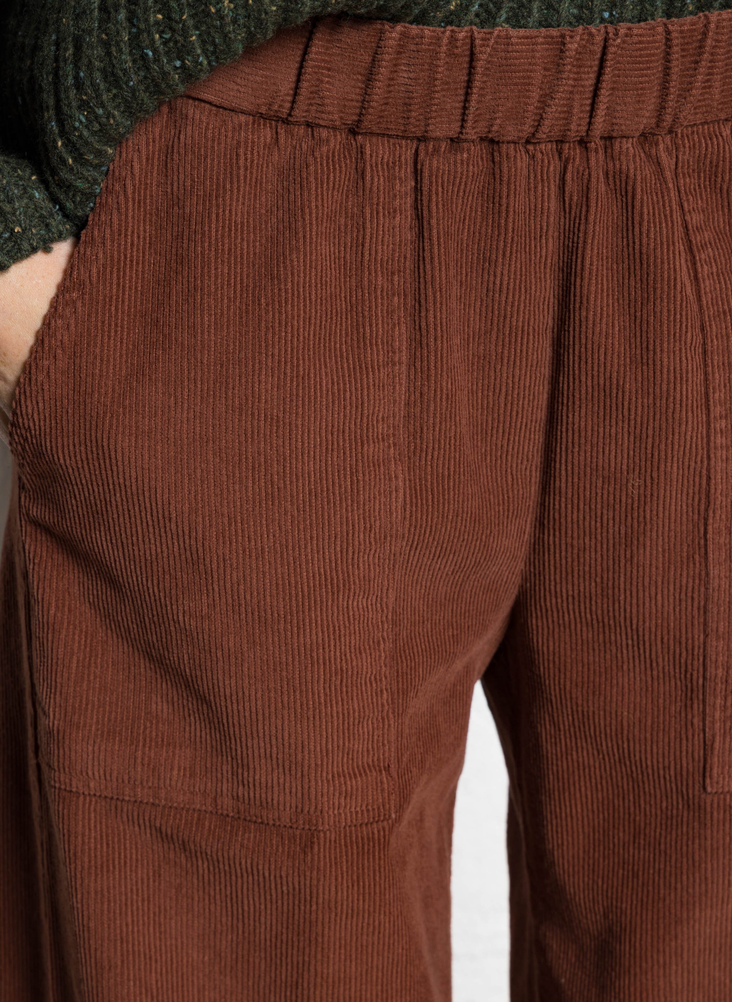 Pantalon large en velours côtelé  DIEGA Marron