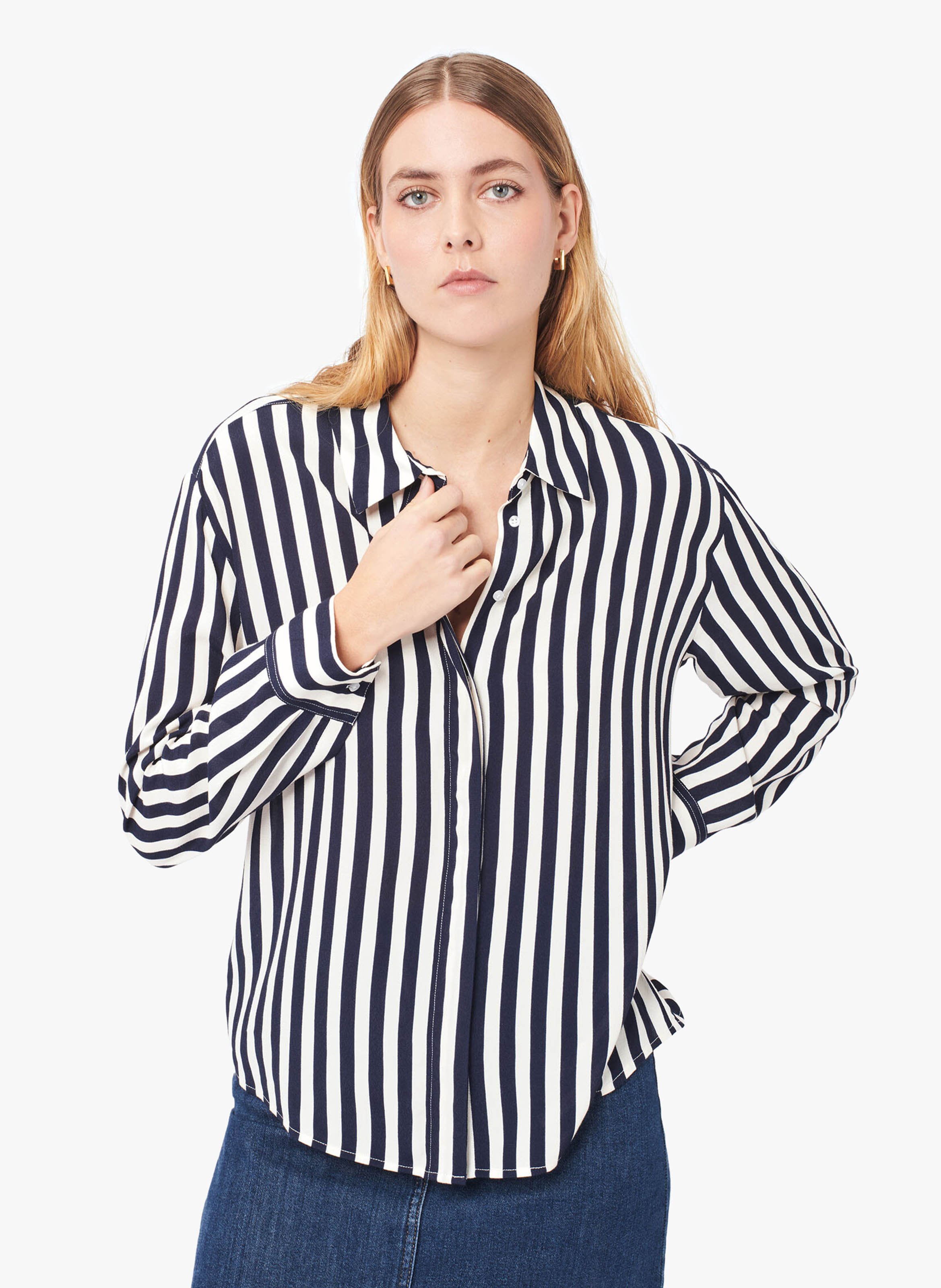 Striped shirt with classic collar CAROLL Blue